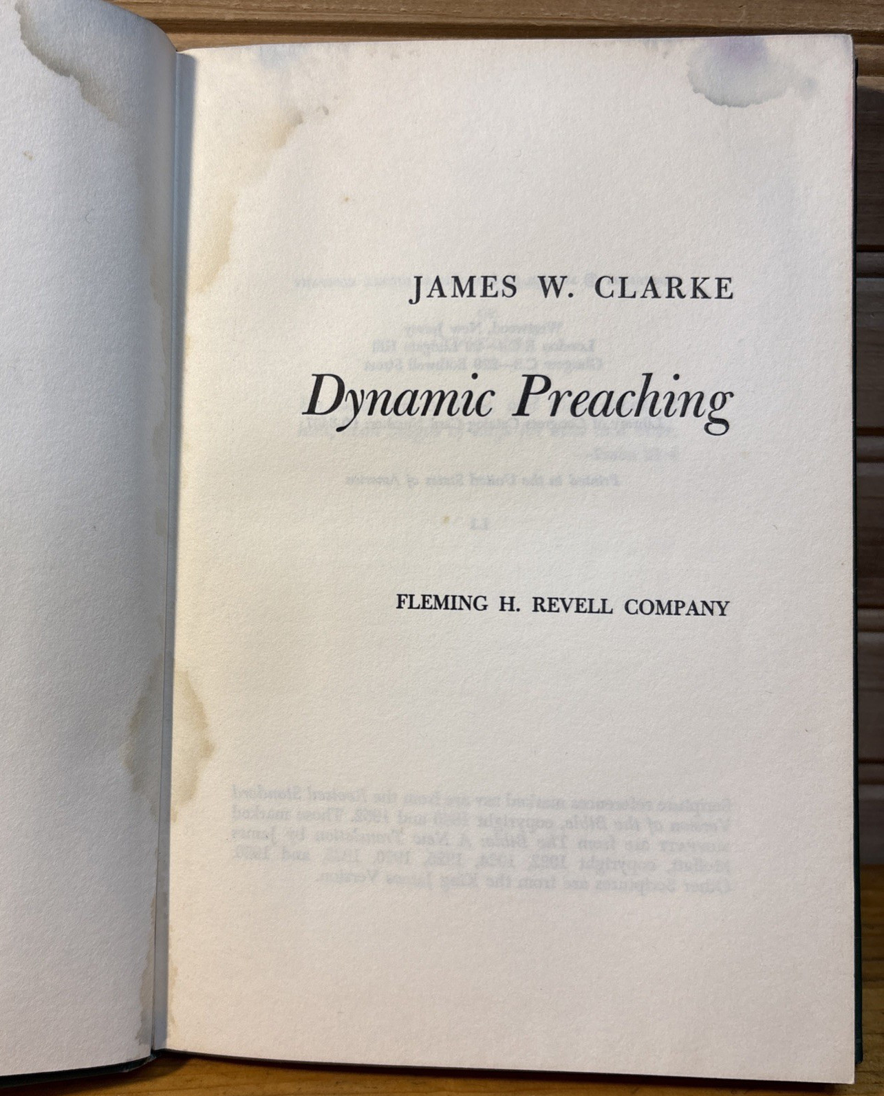 DYNAMIC PREACHING By: James W. Clarke 1960 HB 1st Edition Ministry Christ Pastor