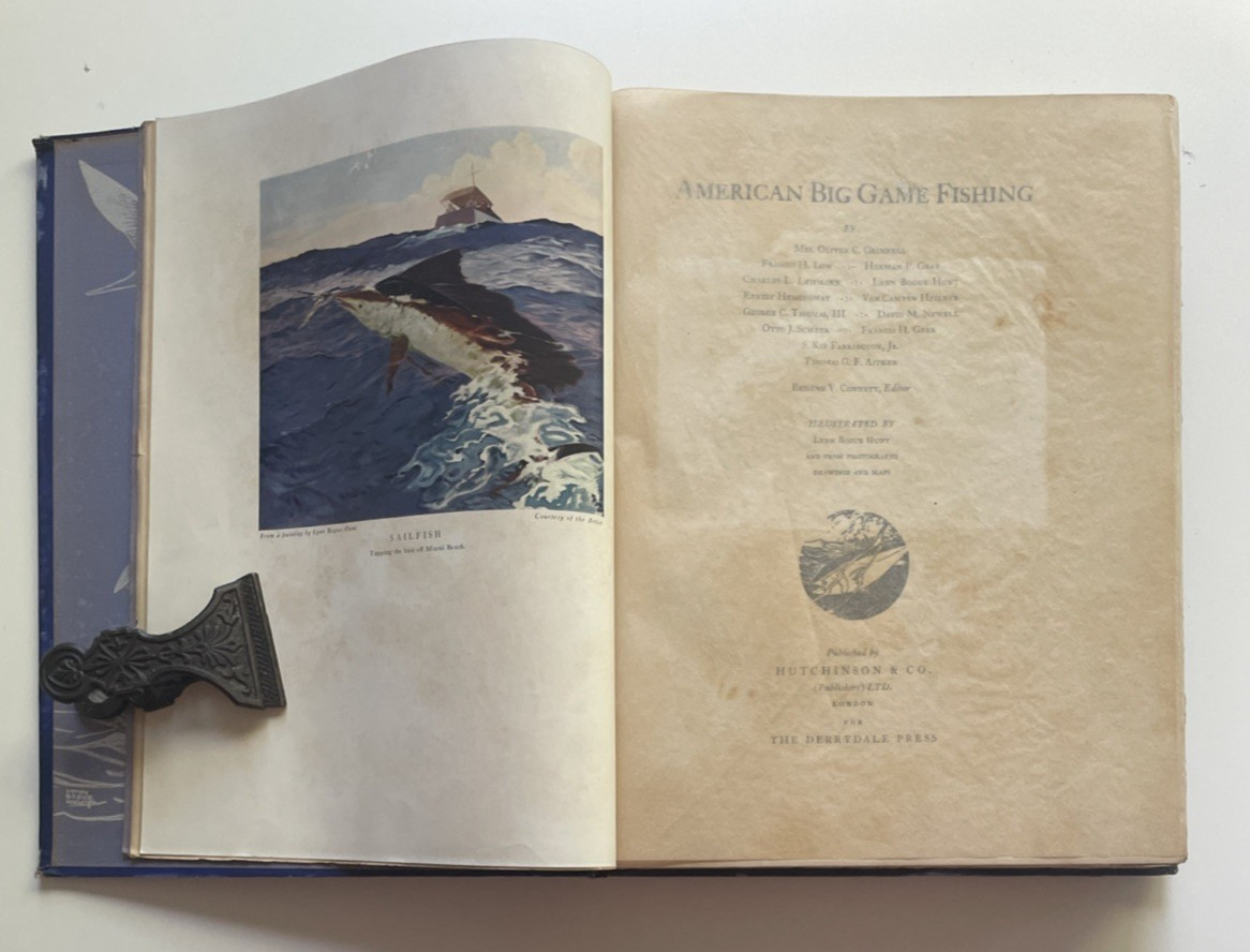 American Big Game Fishing 1935 Derrydale Press 1st Ed Hemingway Signed Provenanc
