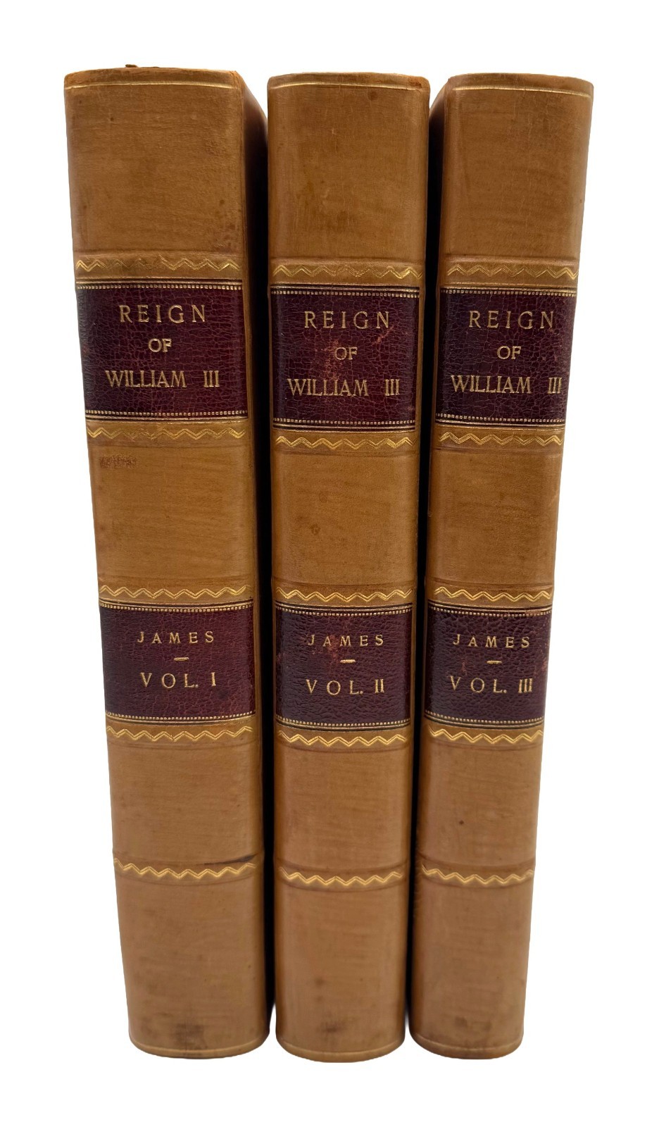 1841 Reign of William III 3 Vol by VERNON – 1ST ED FINE 3/4 CALF William & Mary