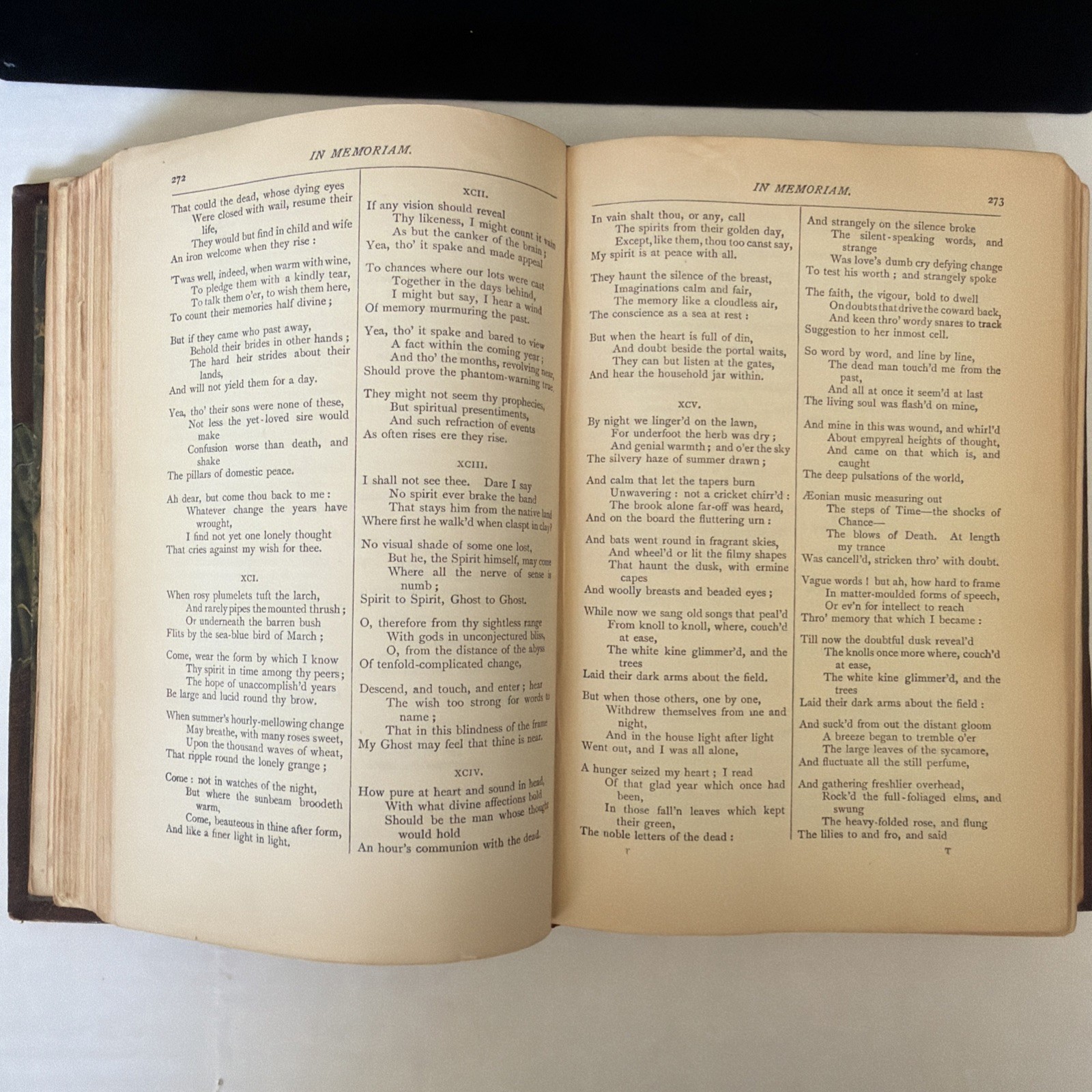Antique Book The Works of Tennyson Poet Laureate 1901 Printing Half Leather