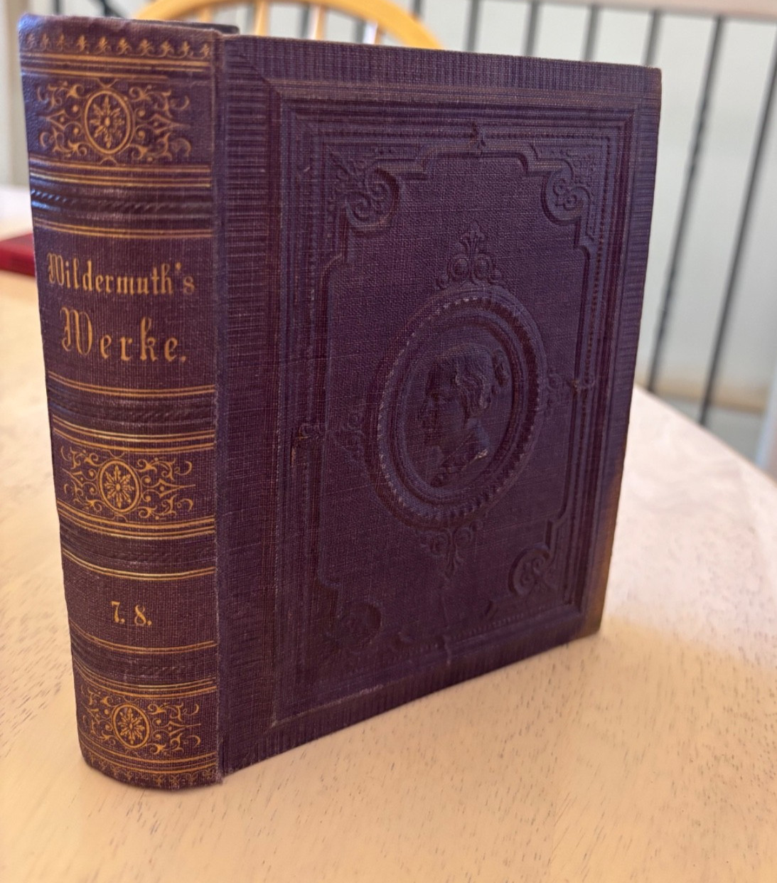 Antique German Book Ottilie Wildermuth Werke 1862 Victorian Embossed Cameo HC