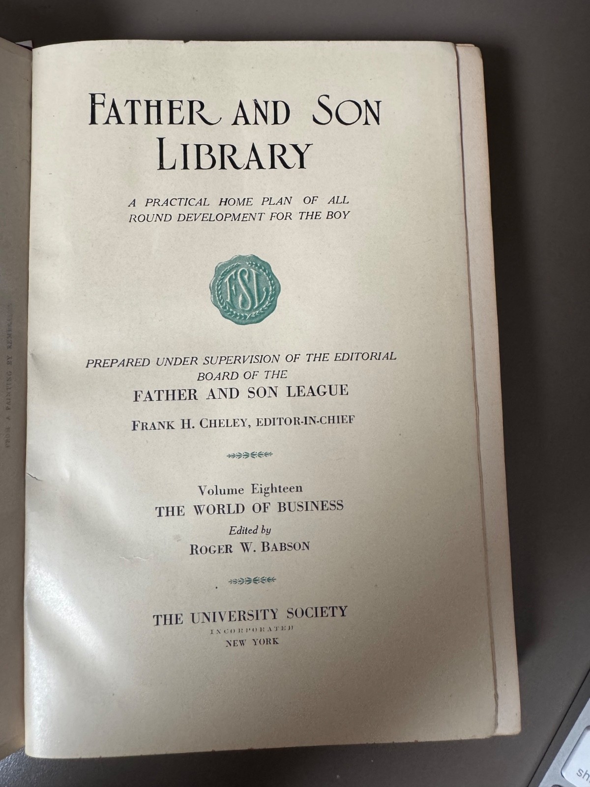 RARE: 20 Volume Set of “Father and Son Library” Books (1921) Good Condition