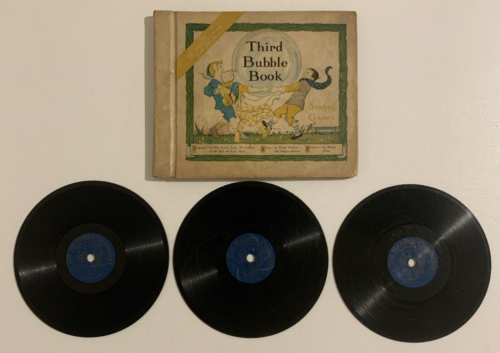 1918 Third Bubble Book Harper-Columbia Books That Sing 3 Records Singing Games