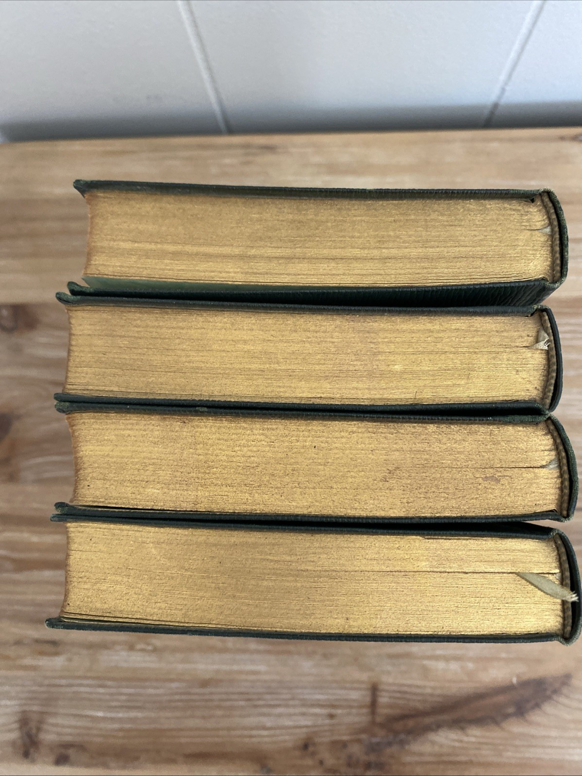 Antique Robert Louis Stevenson Green Soft Cover Books Set Of 4 Standard Gold