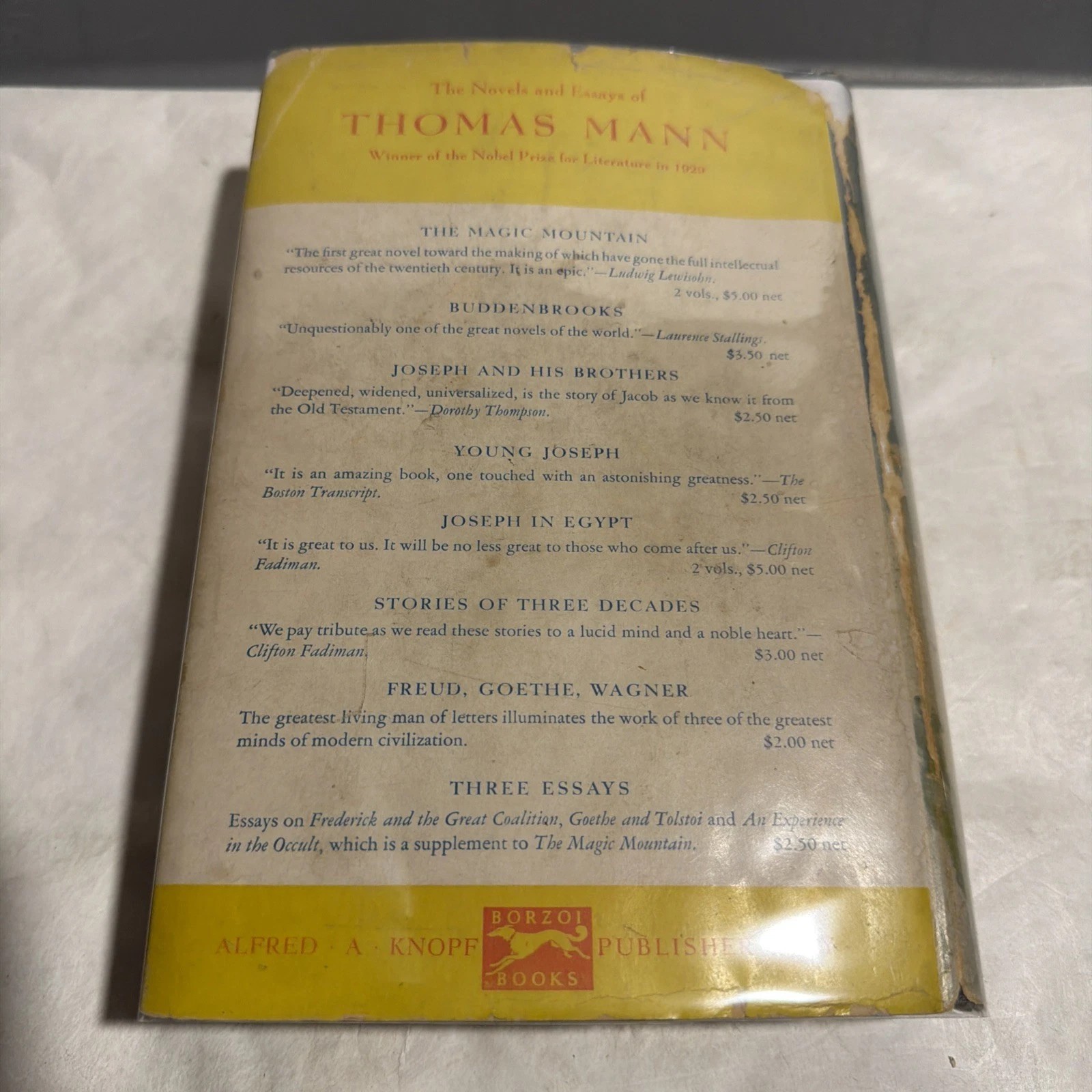The Magic Mountain by Thomas Mann (1939) One Volume Hardcover Edition
