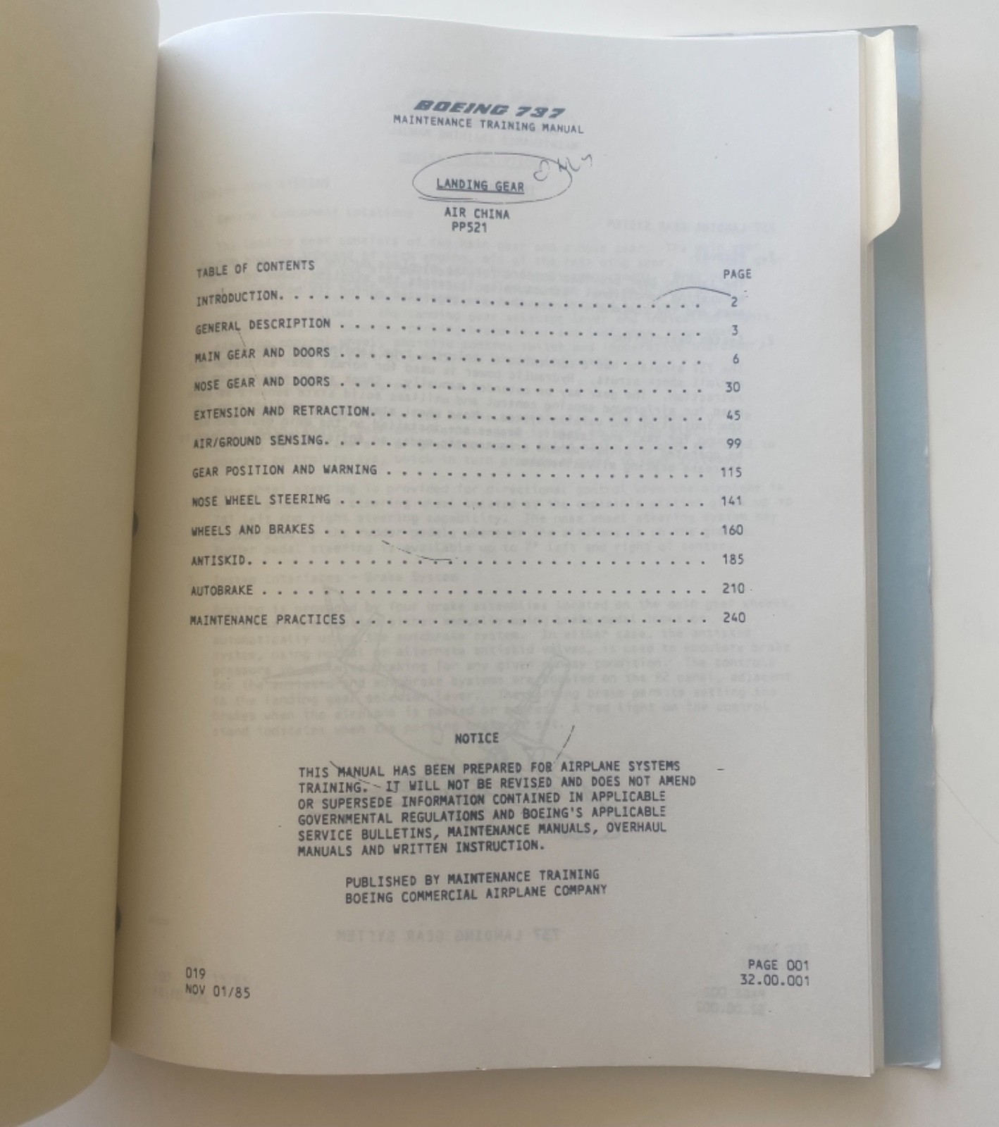 Boeing Airplane Familiarization Course 737 + 757/767 : 2 Softcover Binders 1989