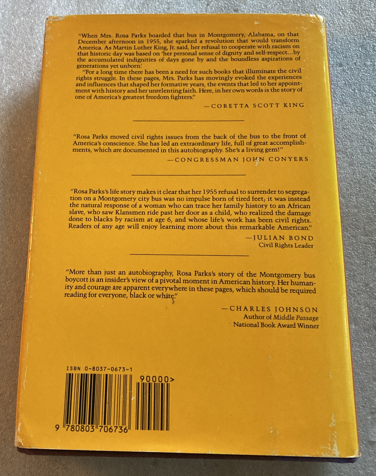MY STORY Signed & Personally Inscribed by ROSA PARKS 1st Edition, 2nd Printing