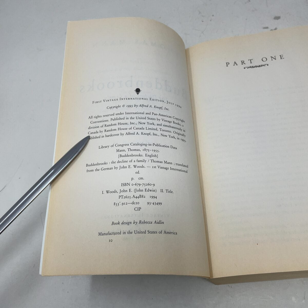 Buddenbrooks by Thomas Mann PB First Thus Like New 1994