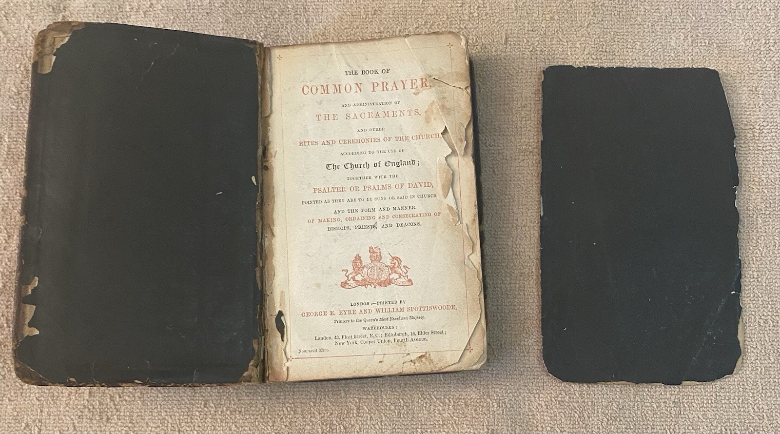 Antique Book of Common Prayer Sacraments, Eyre & Spottiswoode, Victorian Era
