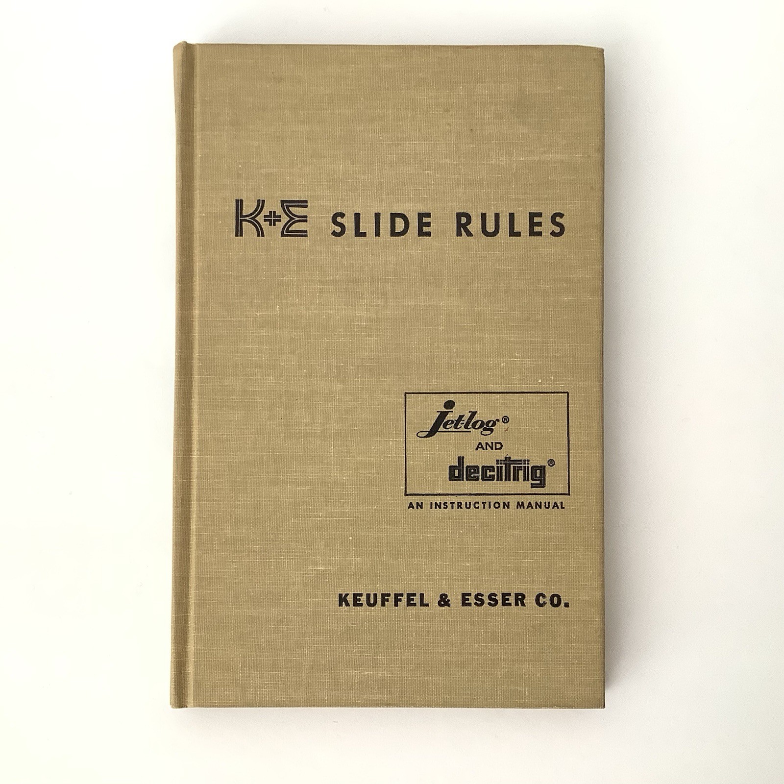 K&E Slide Rule Manual Keuffel & Esser Log Decitrig Instruction Book HC