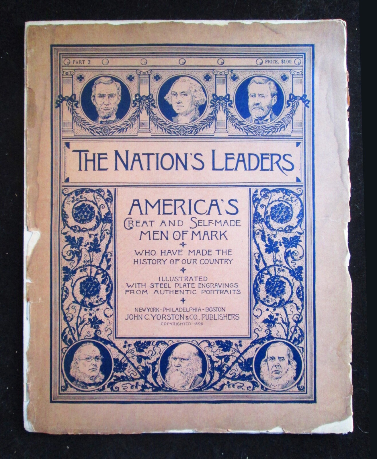 1895 book Nations Leaders J Paul Jones Ben Franklin, John Hancock, Robert Fulton