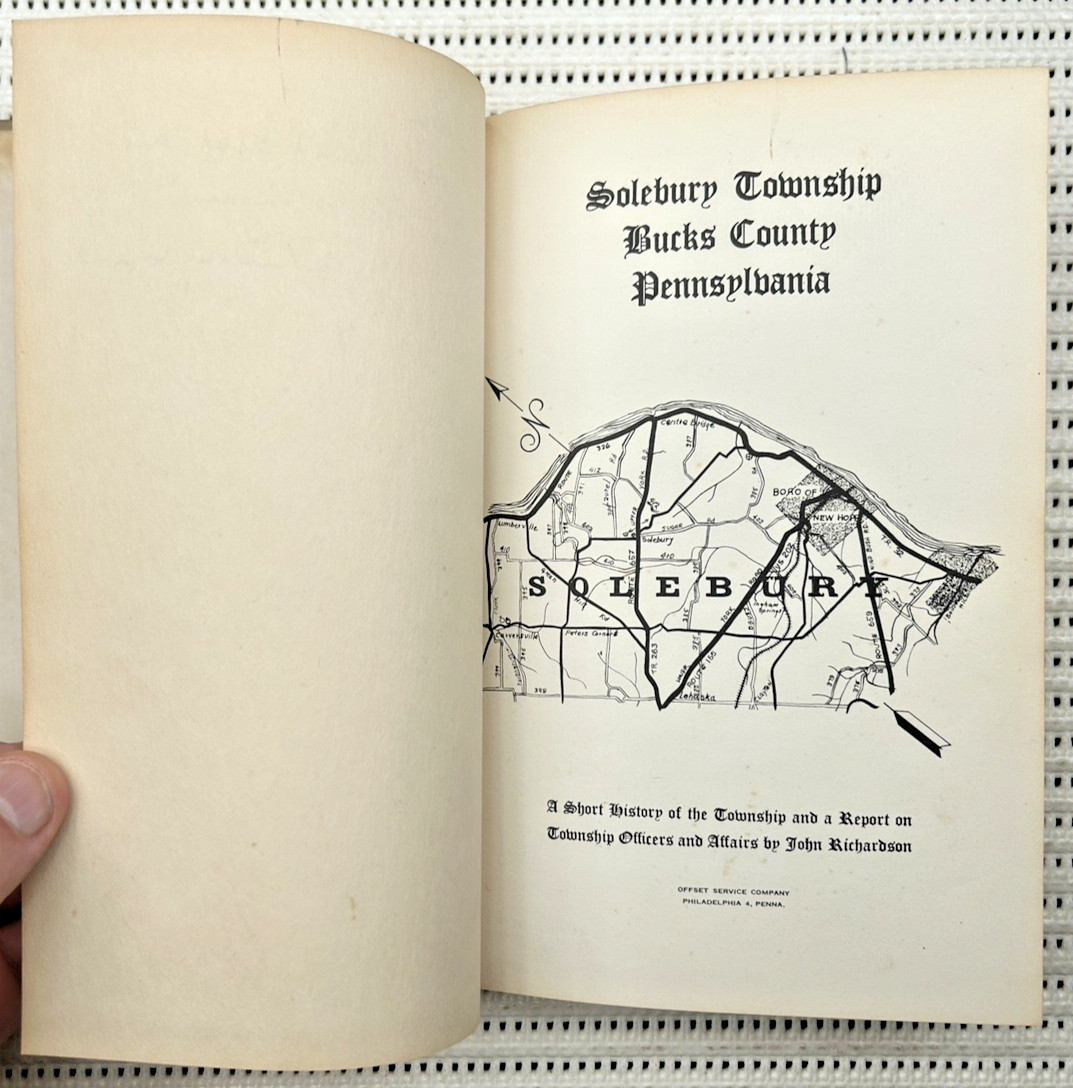 History Of Solebury Township Bucks County Pennsylvania Illust. Hardcover 128p