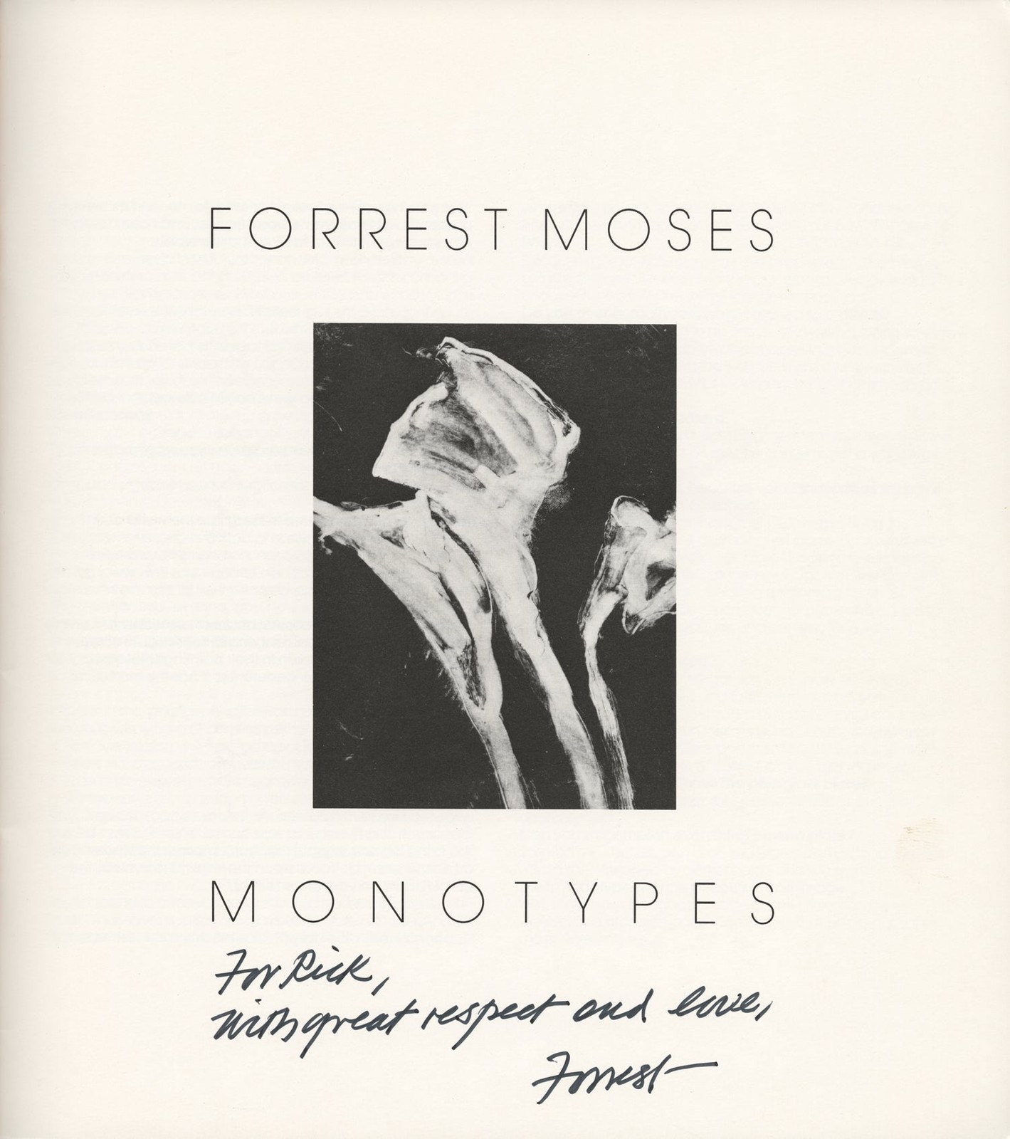 FORREST MOSES MONOTYPES First Edition inscribed Signed 1987 #168664