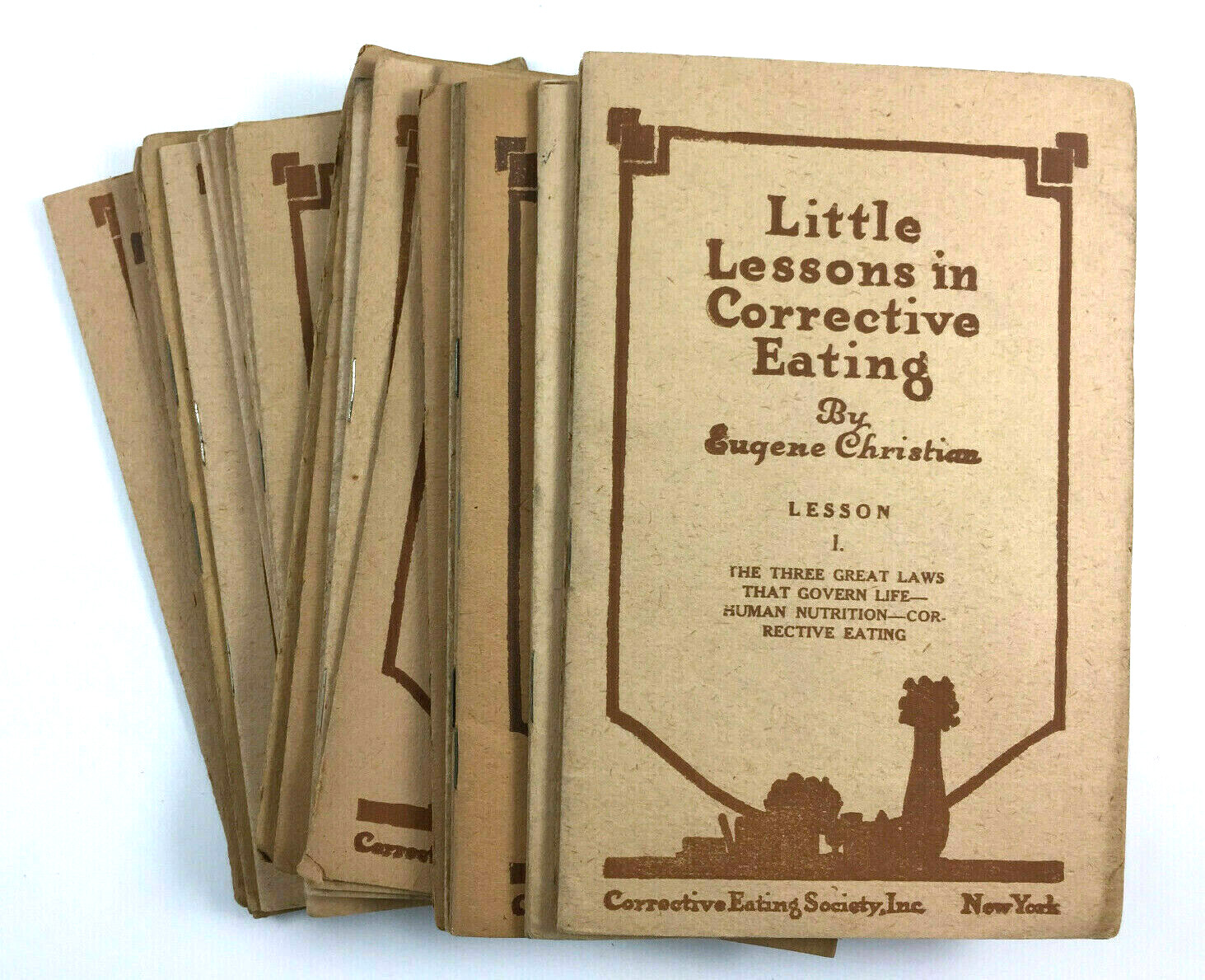 Little Lessons In Corrective Eating By Eugene Christian Complete Slipcase 1916