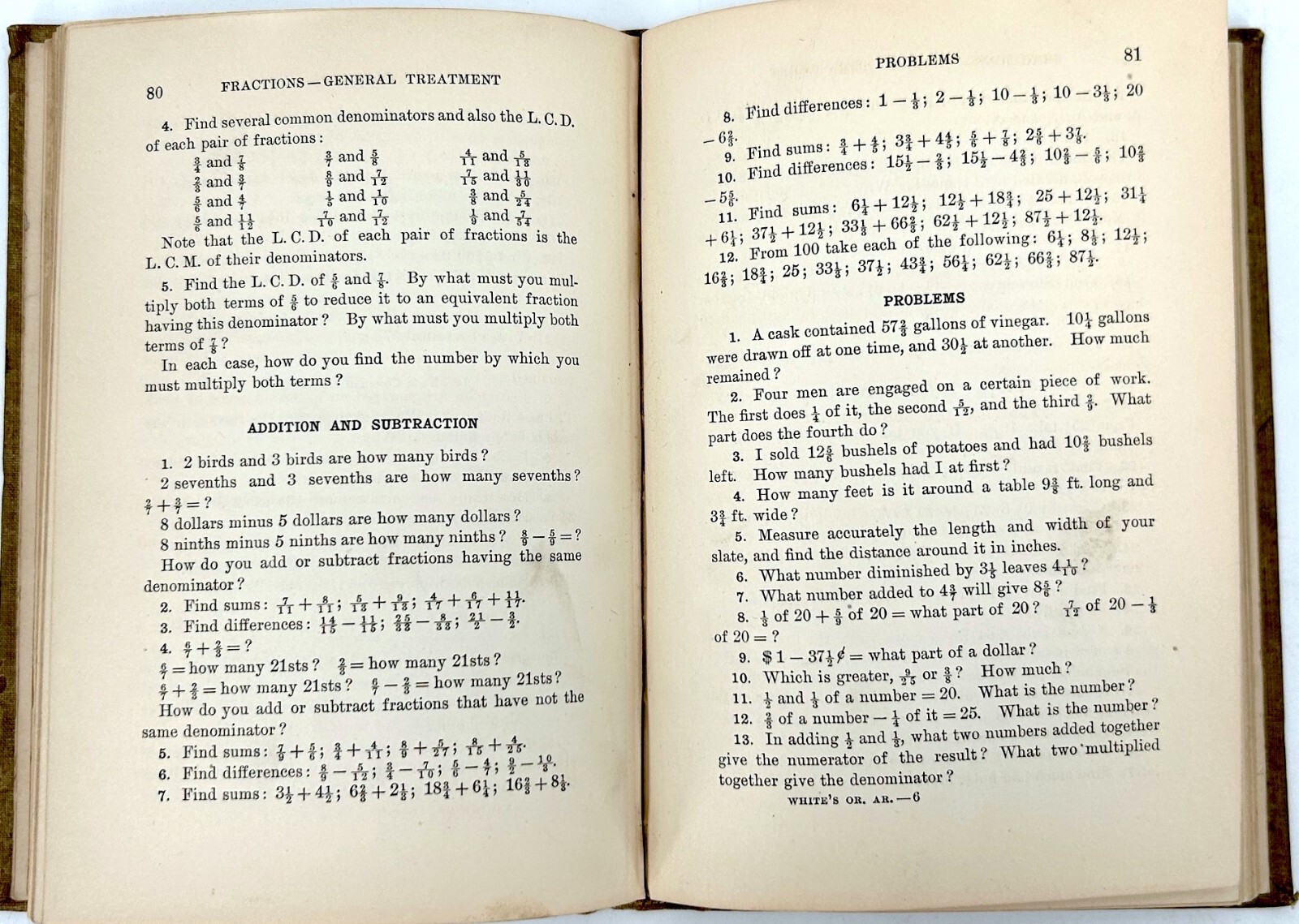 1897 Oral Arithmetic American Book Company J.M. White Missouri State Series