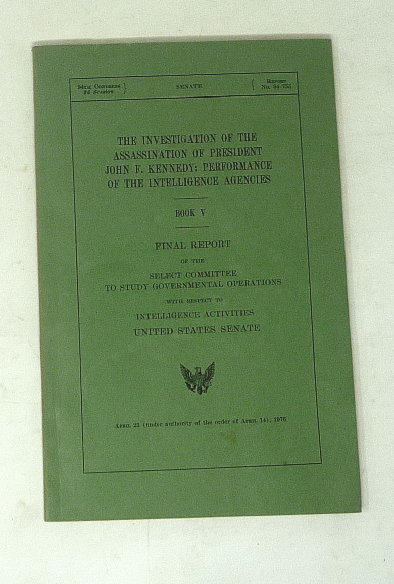 1976 Investigation Assassination John F Kennedy US Senate Document Report