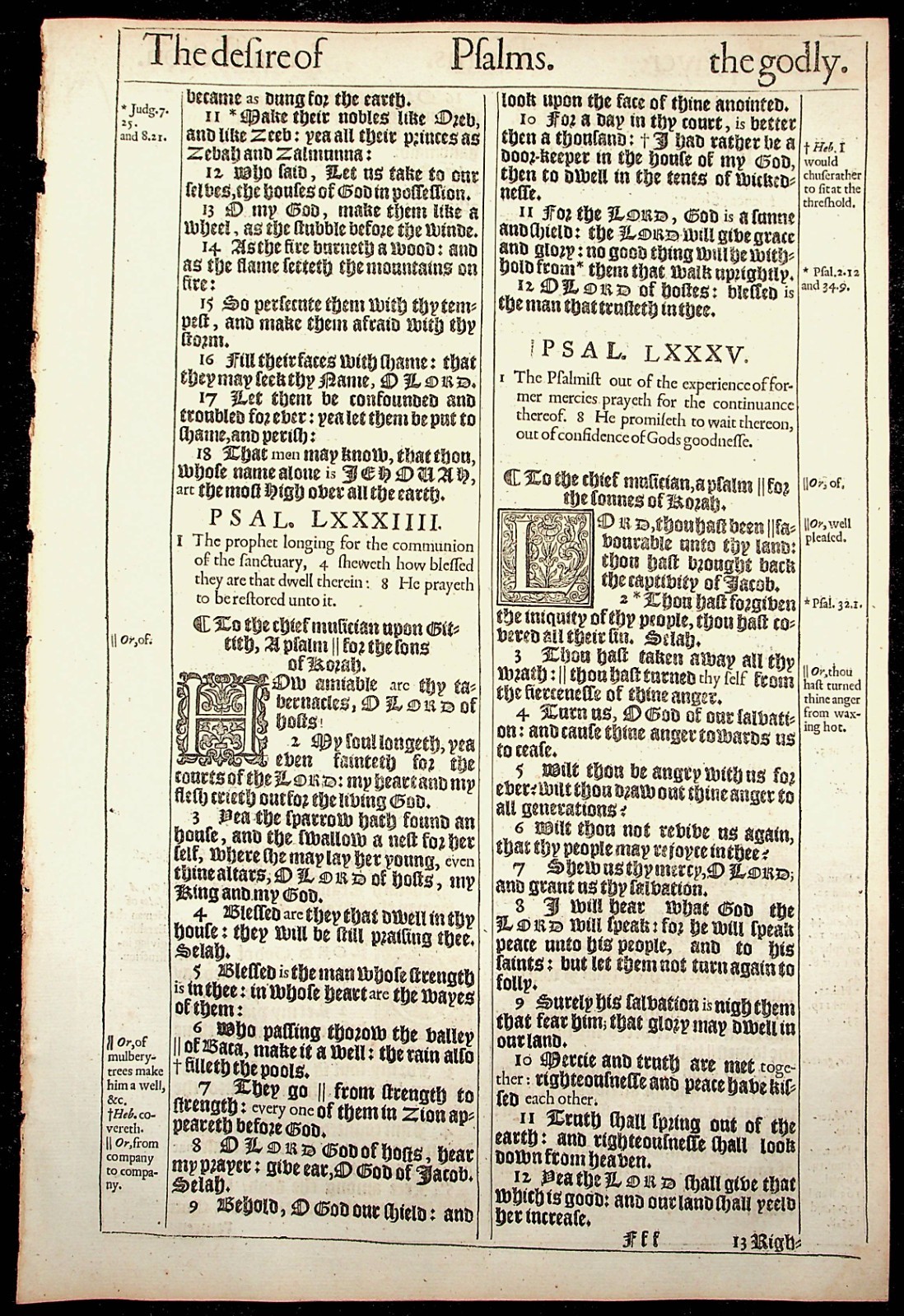 JEHOVA Psalm 83:18 ~1611 King James Bible Leaf | 5th issue 1639/40