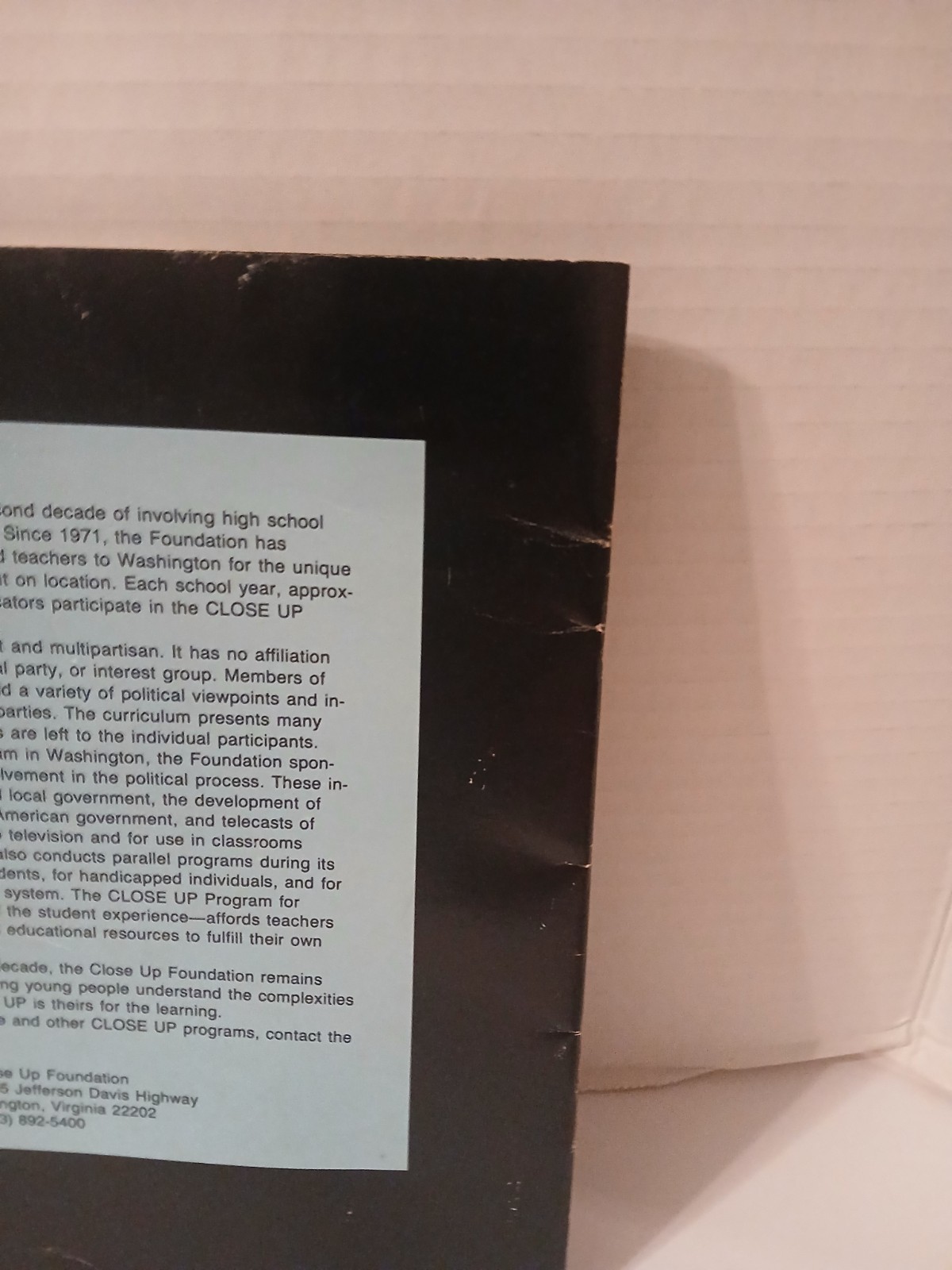 The Close Up Program 1984 Nonpartisan Citizenship Experience In Washington D.c.