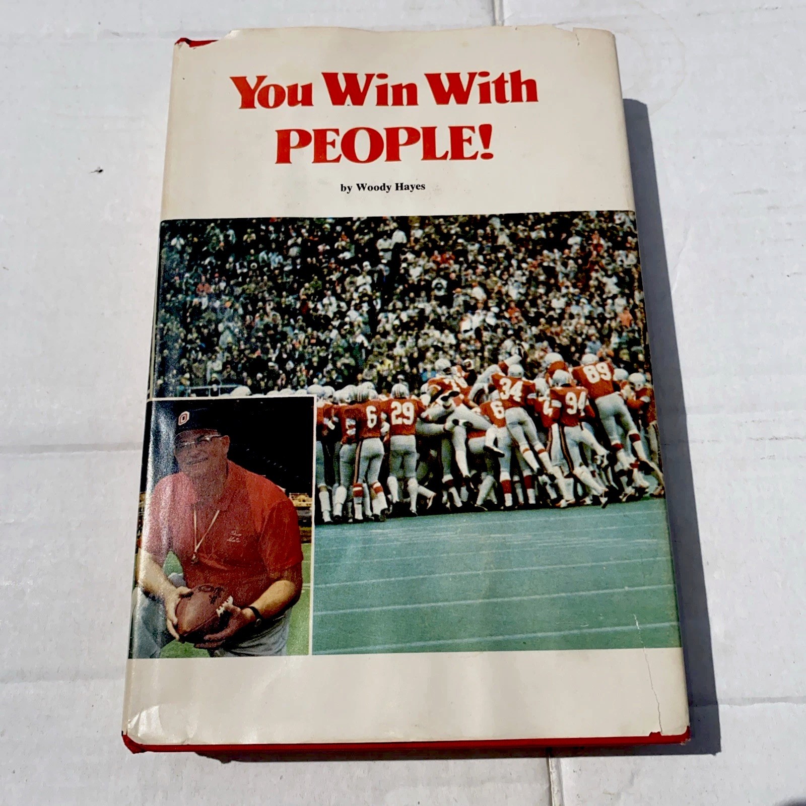 VTG You Win With People 1975 Woody Hayes HC DJ 1st Ed. Ohio State Football