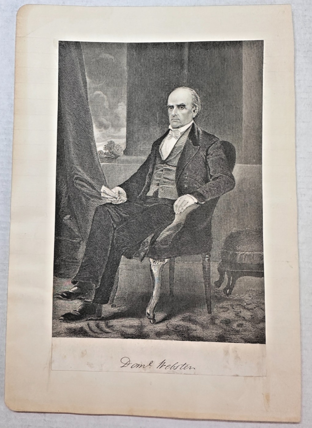 Daniel Webster Antique Engraving J.C. Buttre Spencer History US 1873