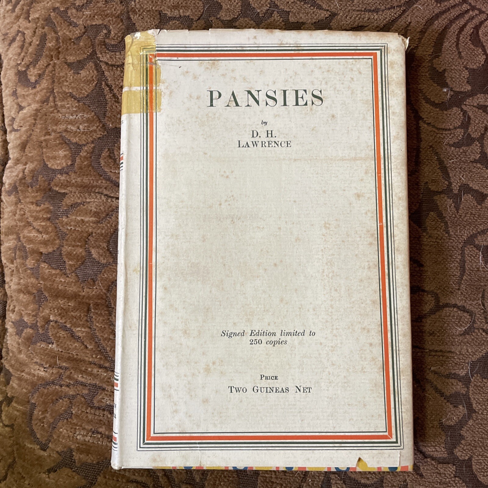 1929 Pansies by DH Lawrence SIGNED Limited Edition Of 250 HC DJ Martin Secker