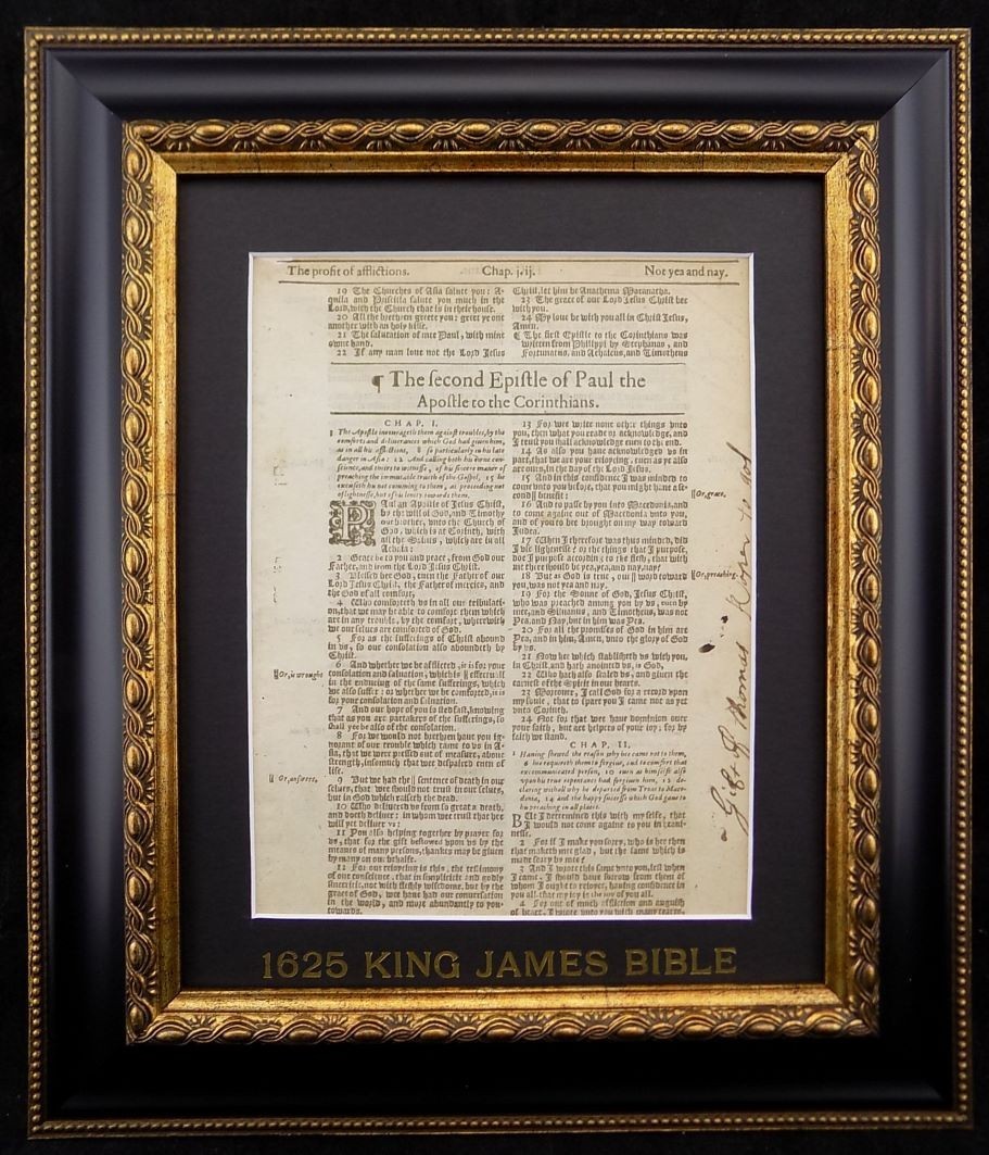 SECOND CORINTHIANS TITLE PAGE 1625 KING JAMES BIBLE , LAST IN KING’S LIFETIME