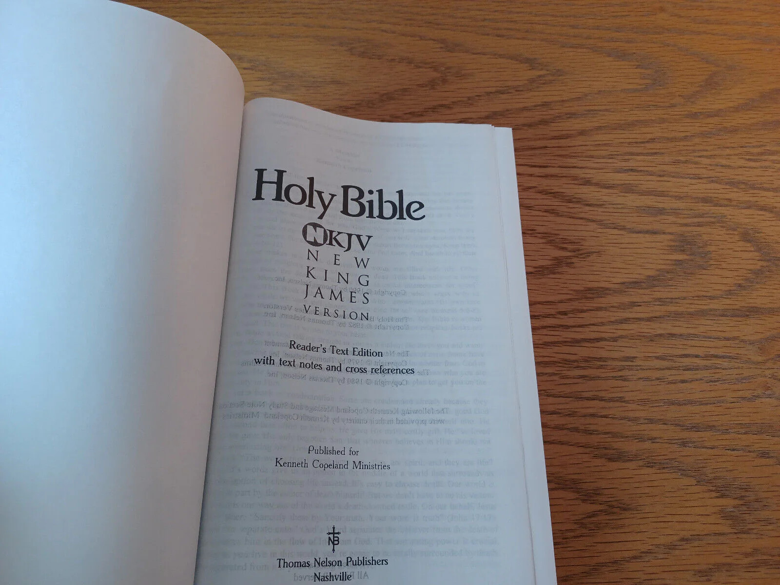 Holy Bible New King James Version Reader’s Text Edition 1990 Thomas Nelson Paper