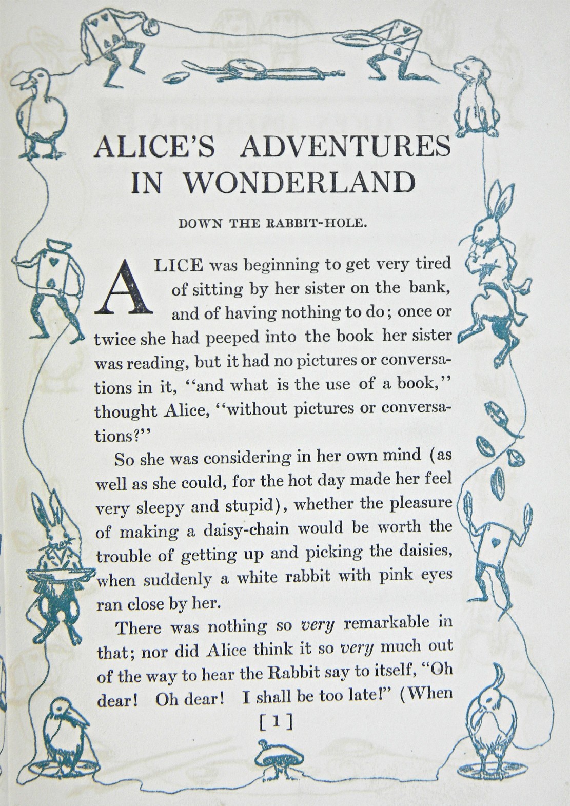 1907 First ALICE IN WONDERLAND Edition ALICE’S Adventures LEWIS CARROLL Antique