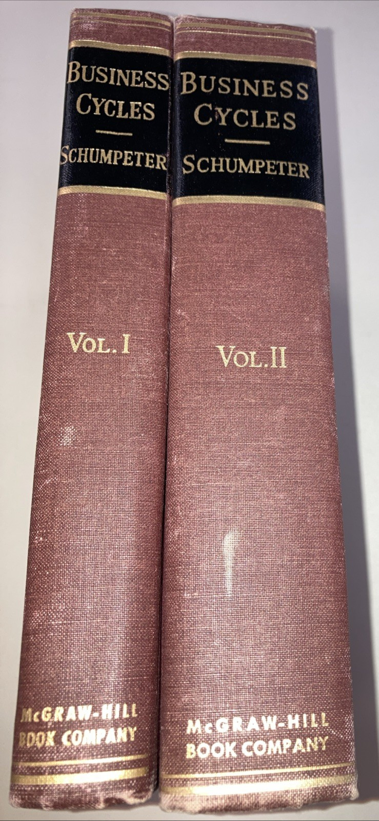 Business Cycles Volumes 1 and 2 HC Joseph Schumpeter 1939 1st Ed 5th pr VNTG