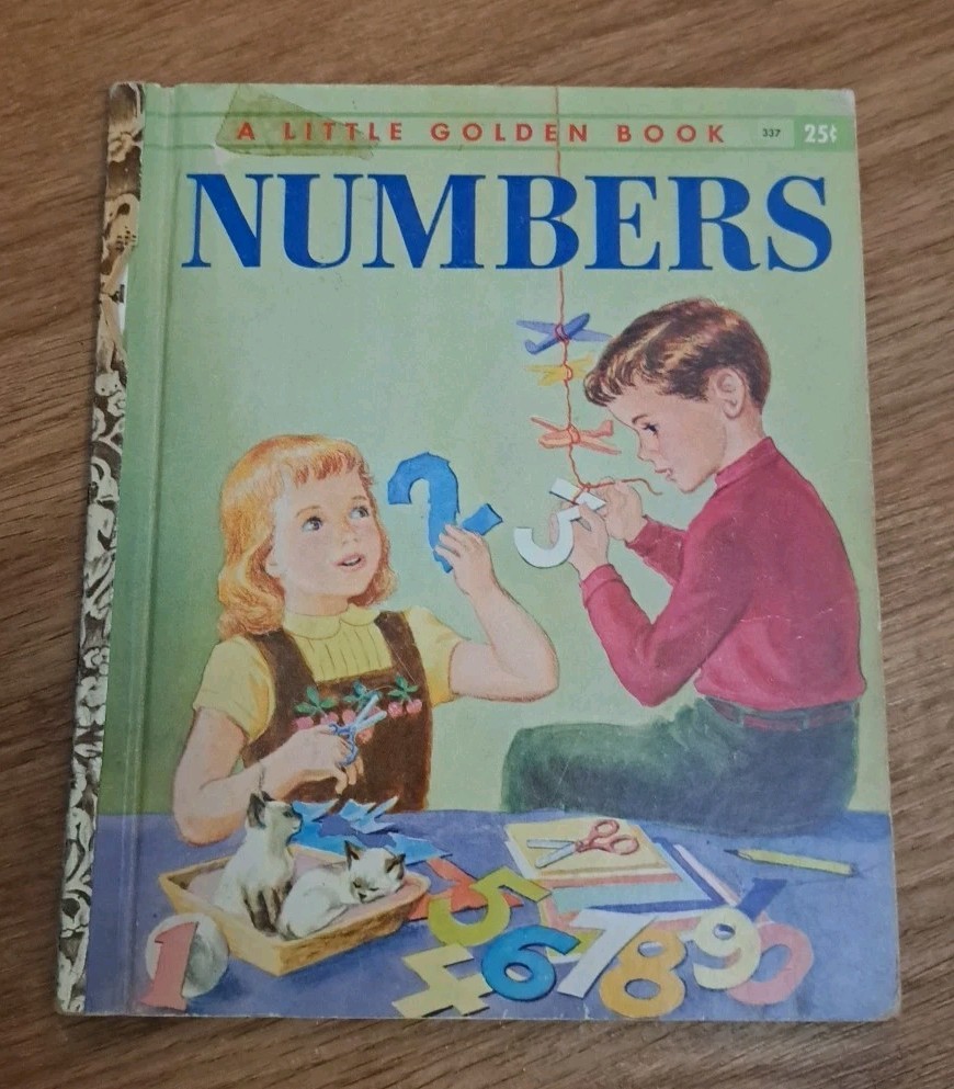 Vintage 1955 Numbers, A Little Golden Hardcover Book