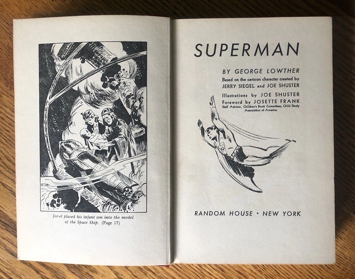 Superman by George Lowther, 1942 First Edition, Random House, Color Illustration
