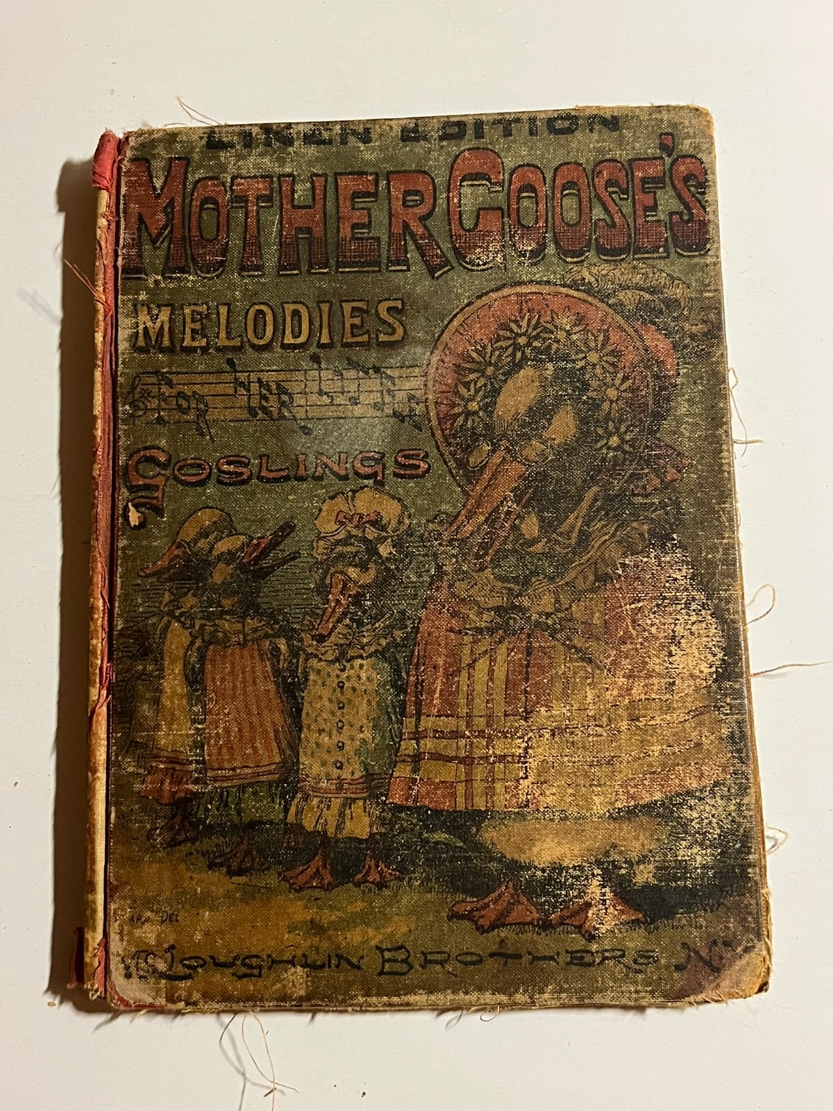 RARE 1880s Mother Goose’s Melodies Book Linen Edition by McLoughlin Brothers