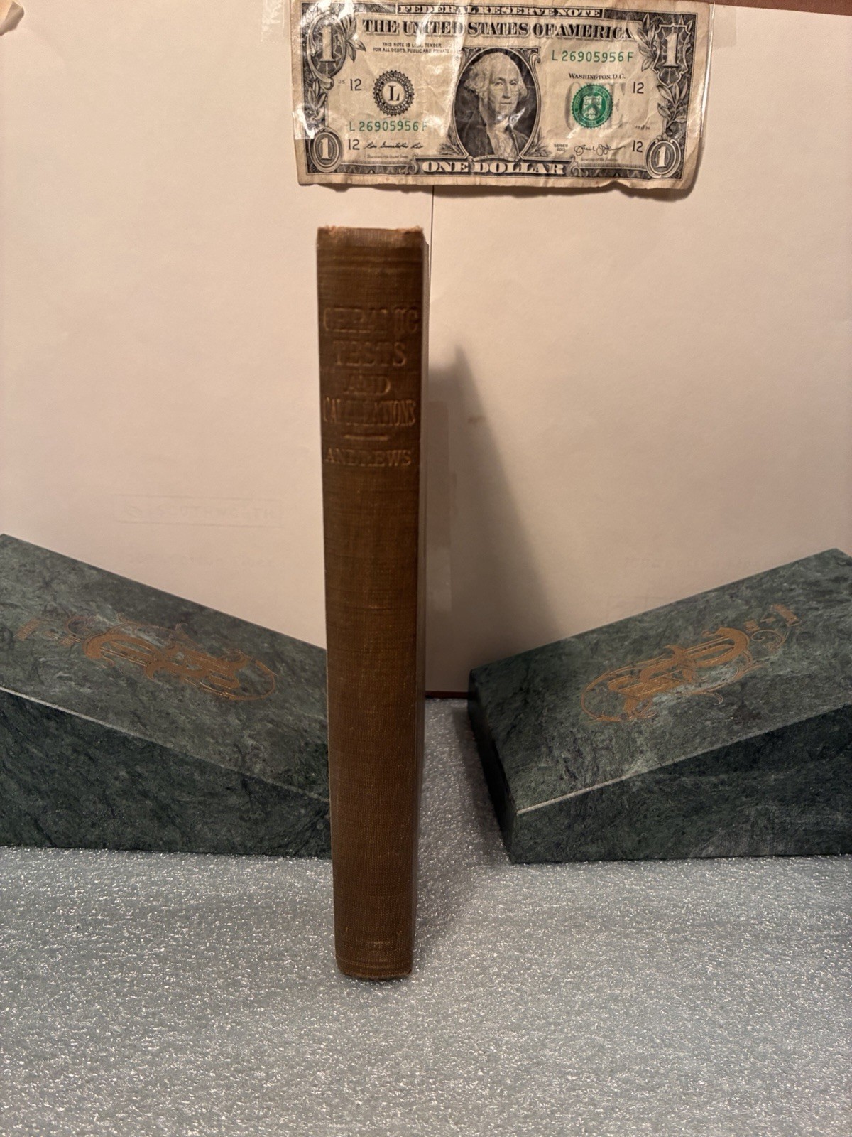 Rare 1928 Ceramic Tests and Calculations A I Andrews Hardcover John Wiley