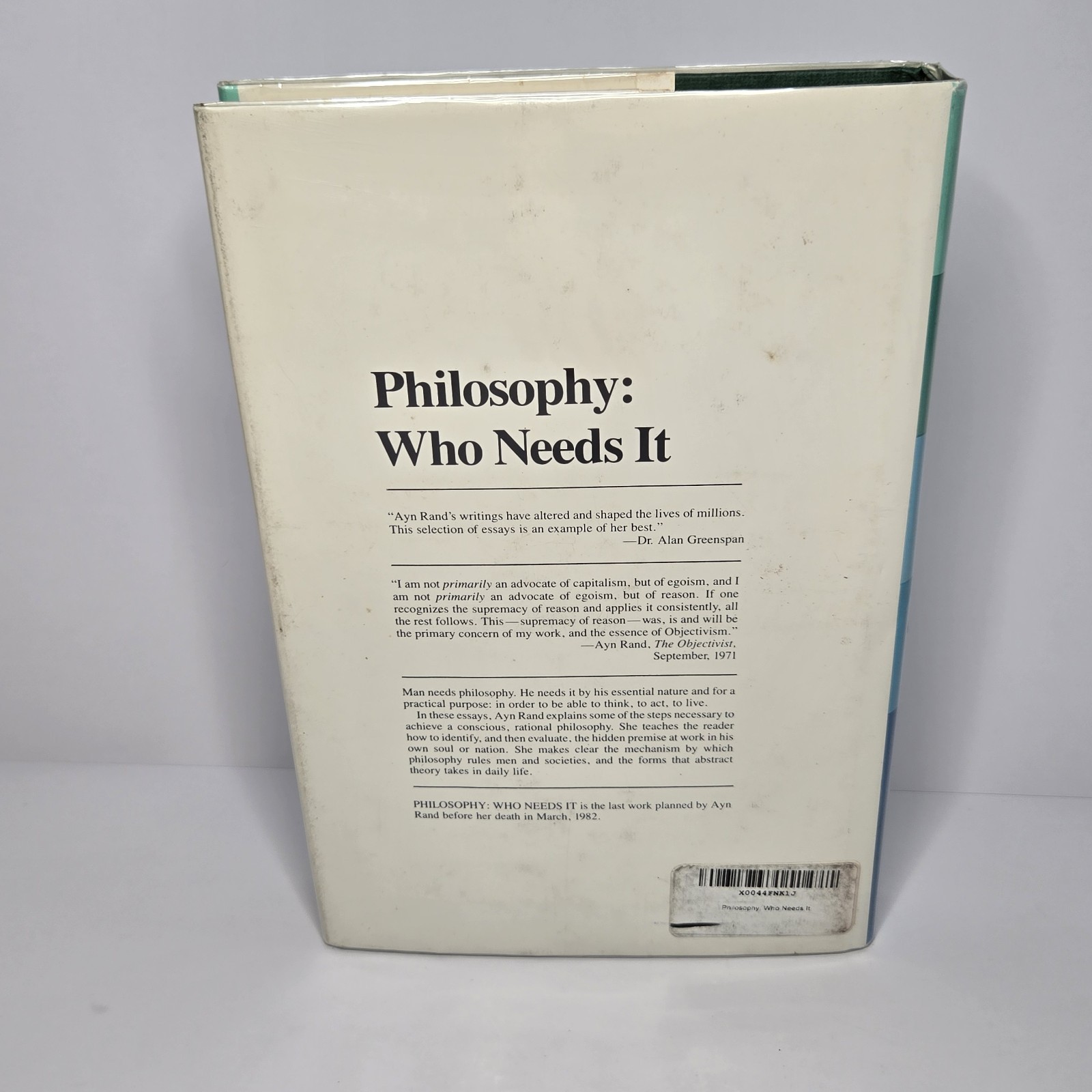 Philosphy: Who Needs It By Ayn Rand – 1982 1st Edition 1st Printing Stamp – HCDJ
