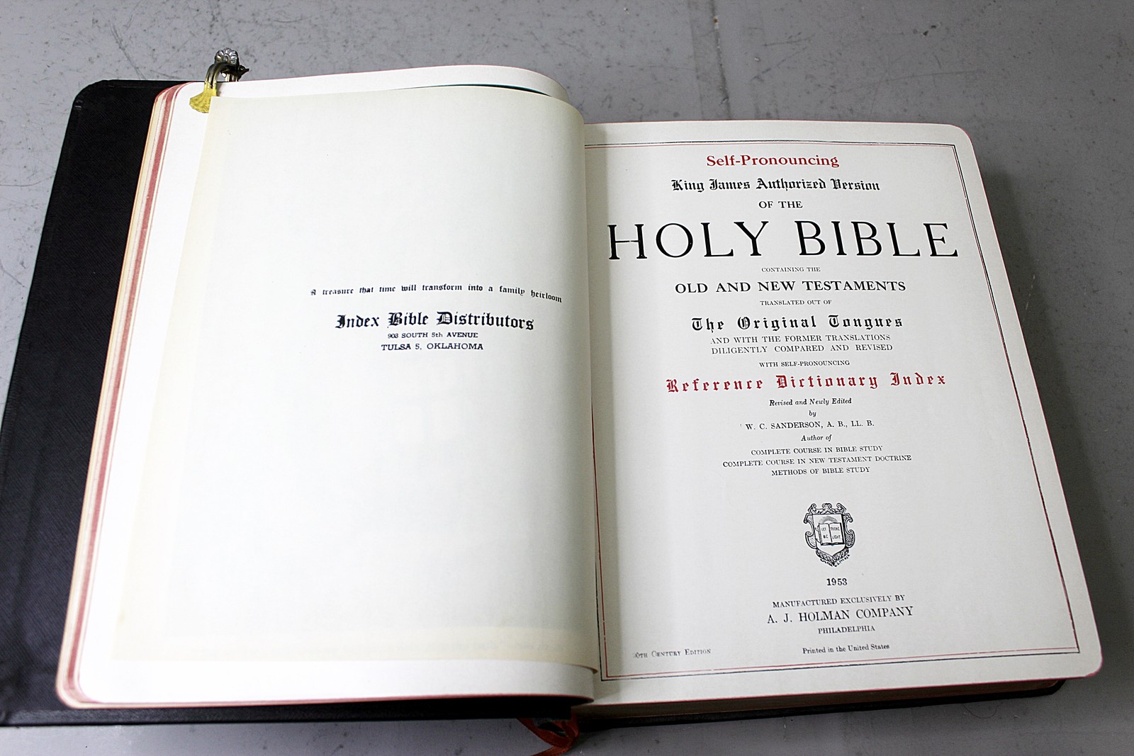 Antiquarian Holy Bible Masonic Edition A. J. Holman 1953 Gold Gilt Edges
