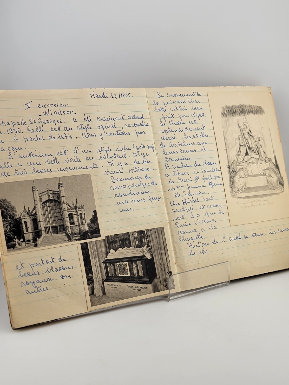 Rare OOAK Handwritten 1947 European Travel Memoir W Photos Post WWII Era French