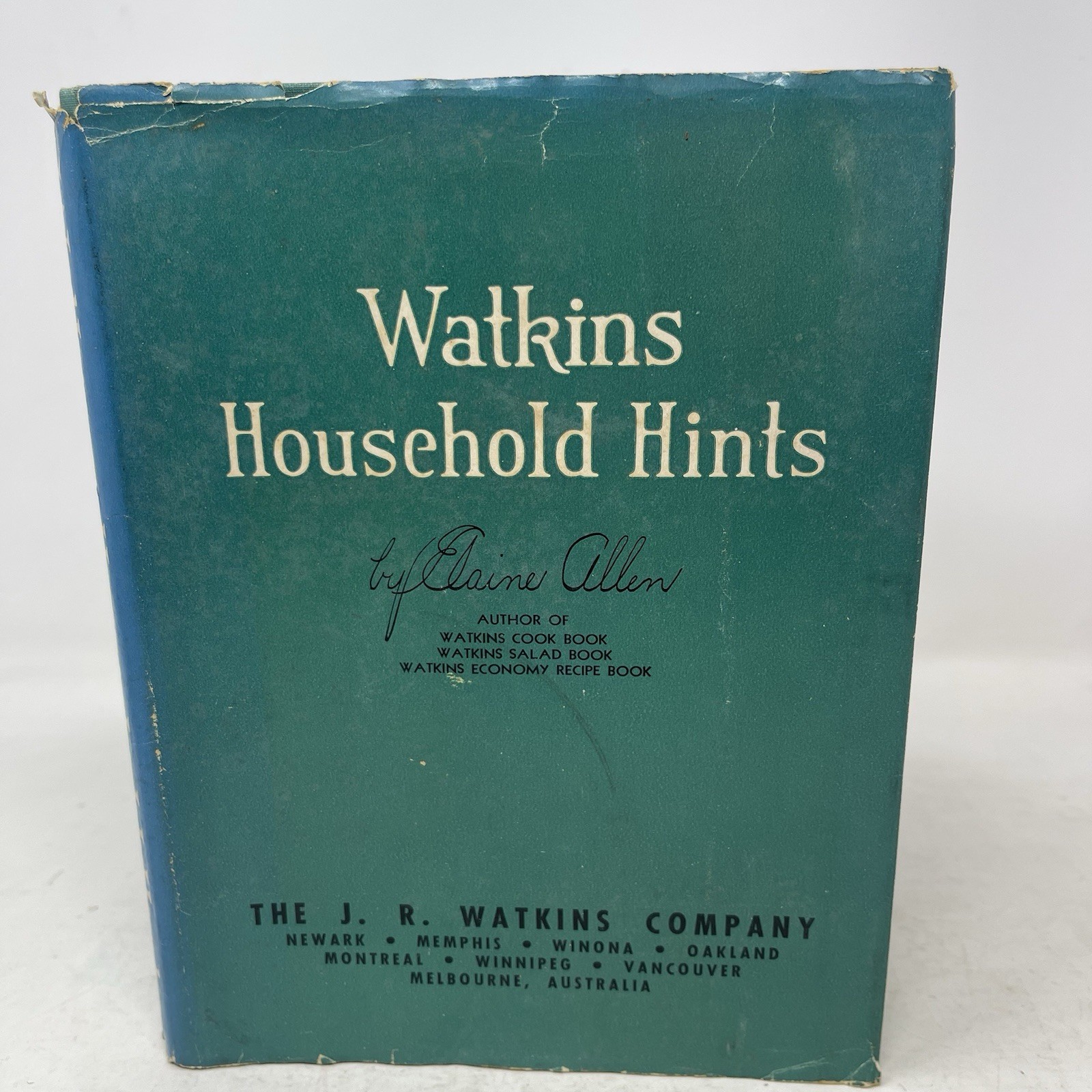 Watkins Household Hints Elaine Allen 1941 HC DJ 4th Ed Spiral Bound Recipes