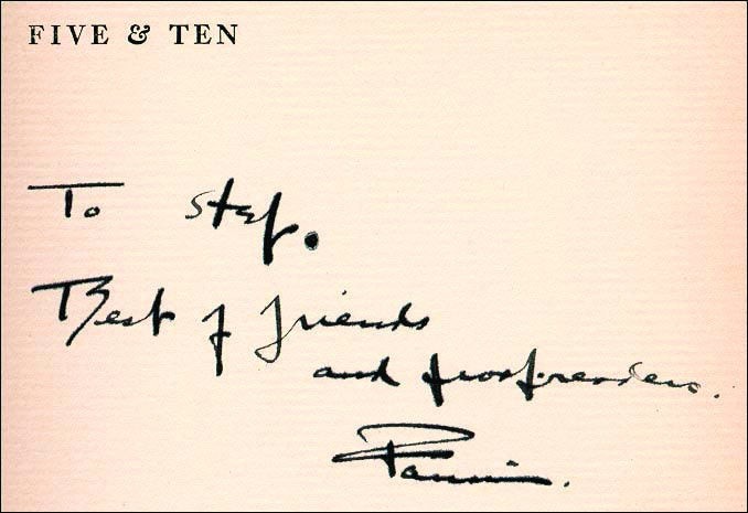 Fannie HURST / Five and Ten Signed 1st Edition 1929