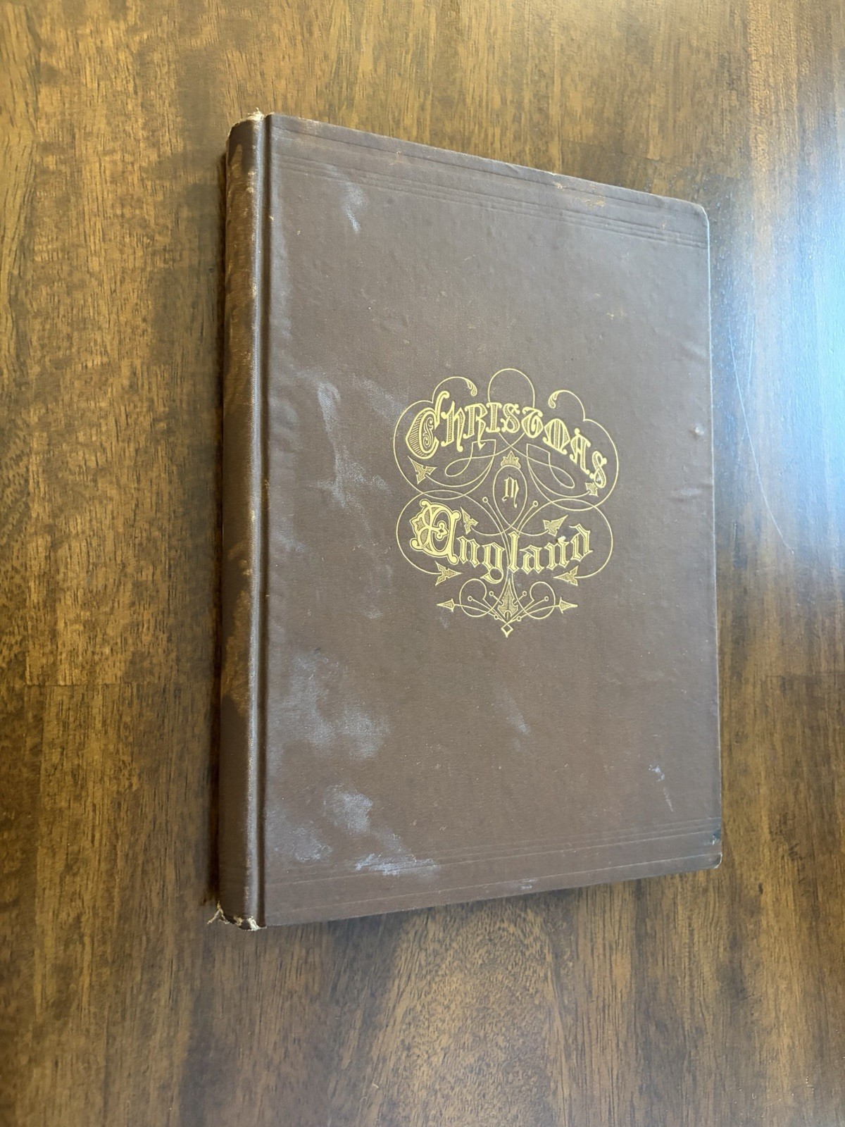 1866 Christmas Poems and Pictures Antique Book Illustrated Gilt Victorian