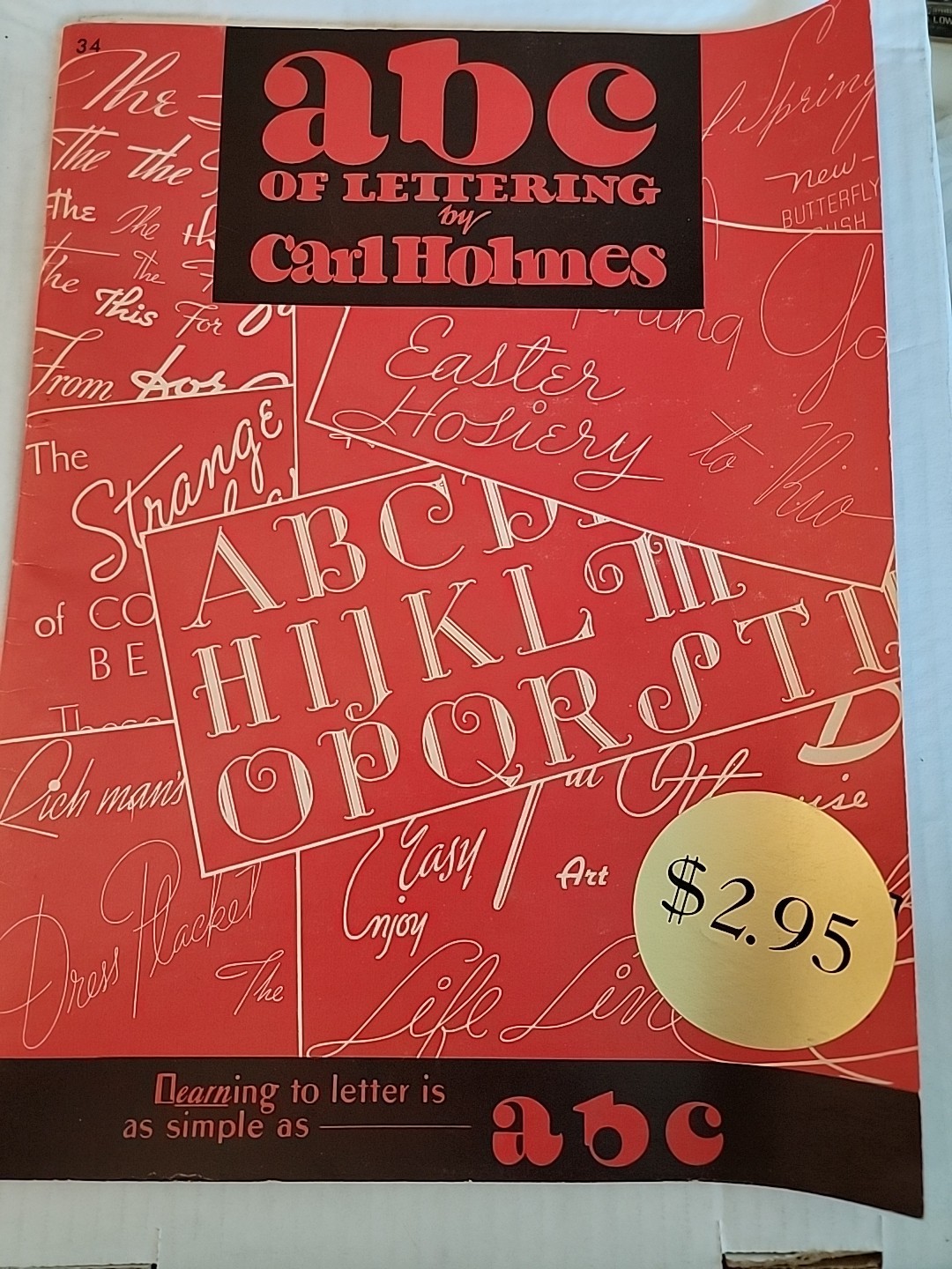 ABC of Lettering Carl Holmes Vtg Calligraphy Typography Guide Staple Bound 1960s