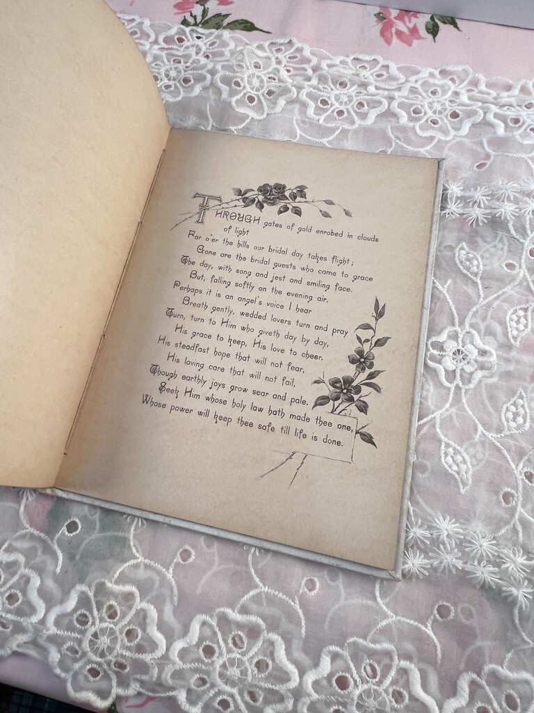 Antique Our Wedding Ring Book Approx 6″ X 8″ 1894 Adelaide Jordan