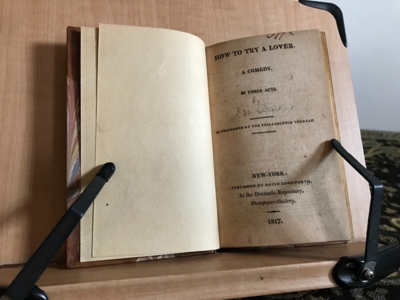 1817 James Nelson Barker – How to Try A Lover: A Comedy