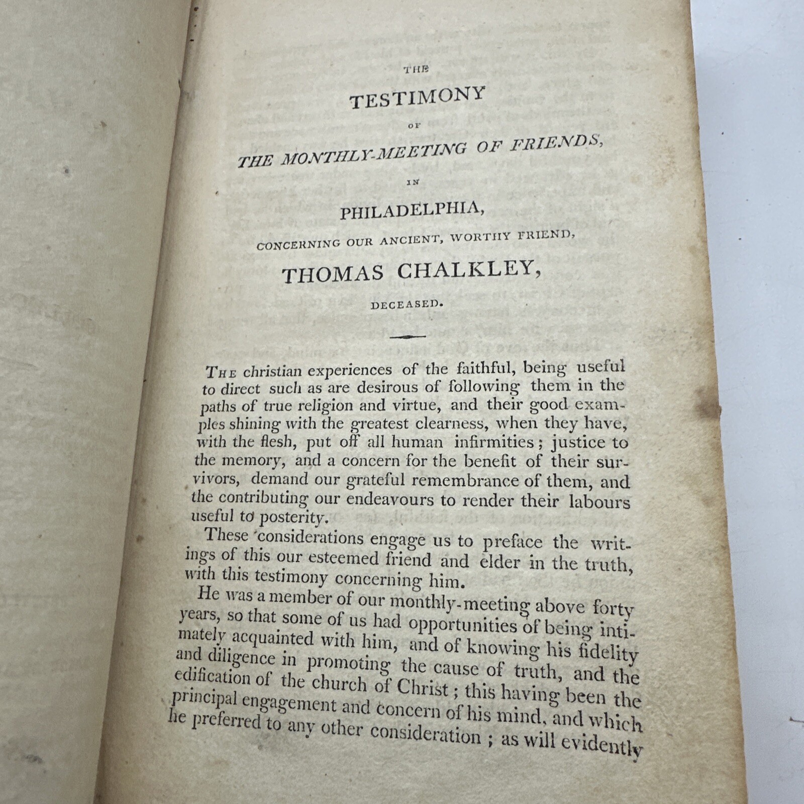 1808 Journal of Thomas Chalkley Collection of Works Quaker Religious Book 30-4