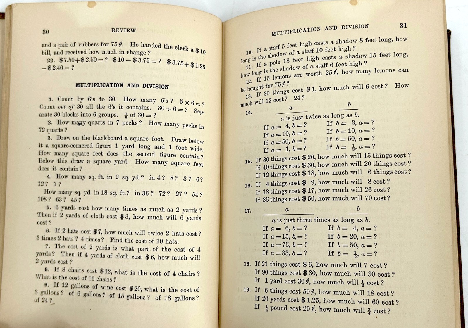 1897 Oral Arithmetic American Book Company J.M. White Missouri State Series