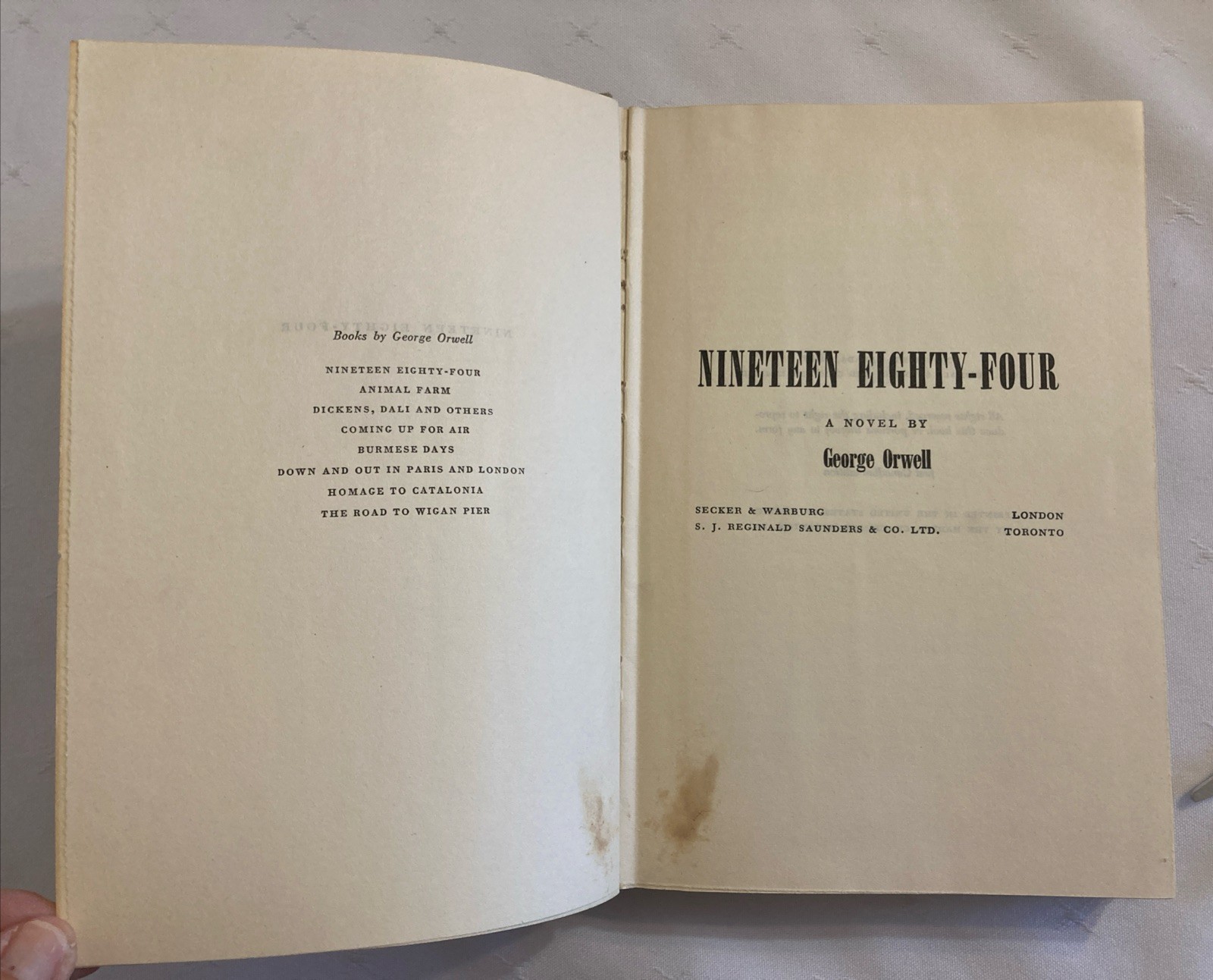 George Orwell Nineteen Eighty-Four (1984) 1949 First Canadian Edition Hardcover