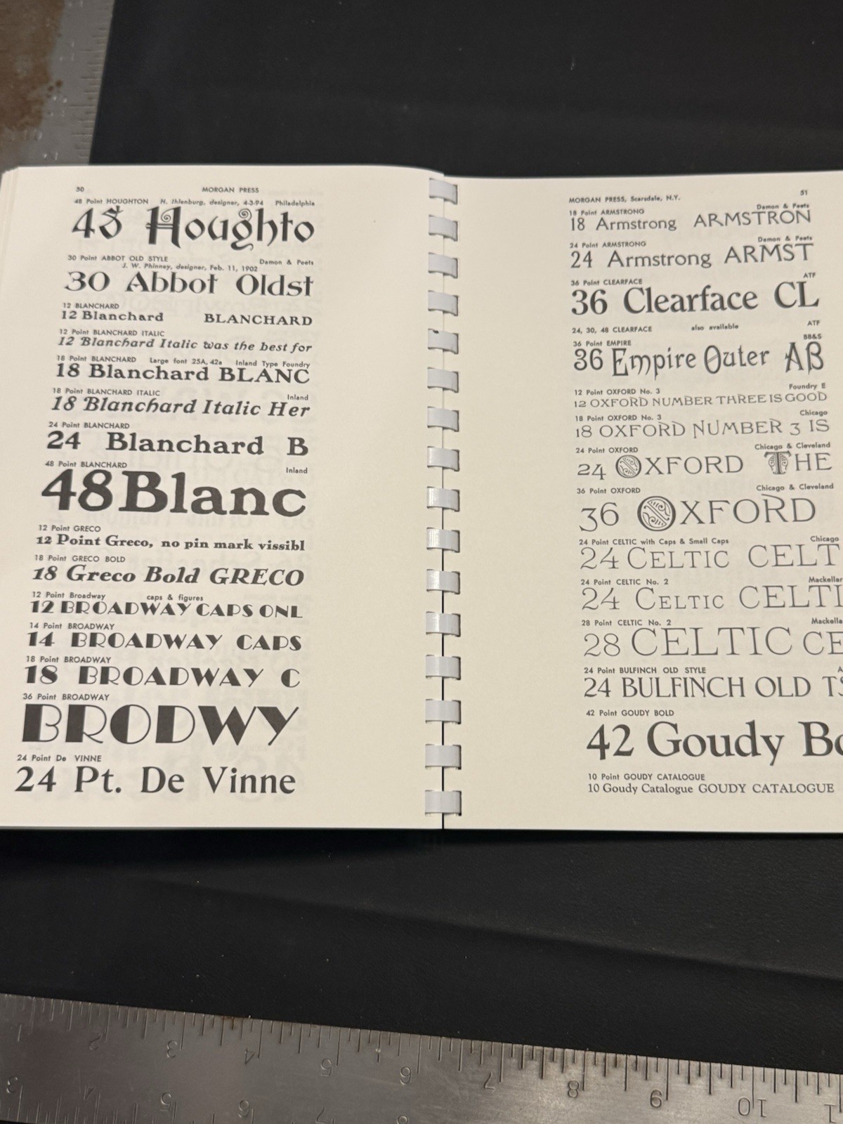 Morgan Press Foundry Type Linotype & Ludlow Specimens Typography Catalog Book