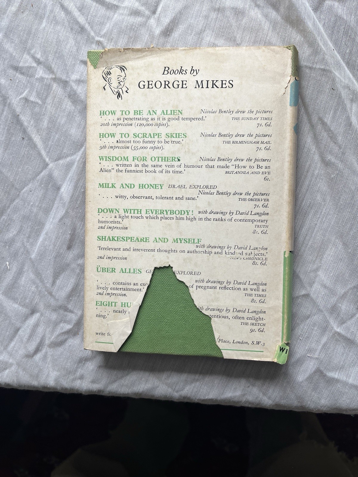 George Mikes Little Cabbages France Revisited Hardcover 1953 Allan Wingate