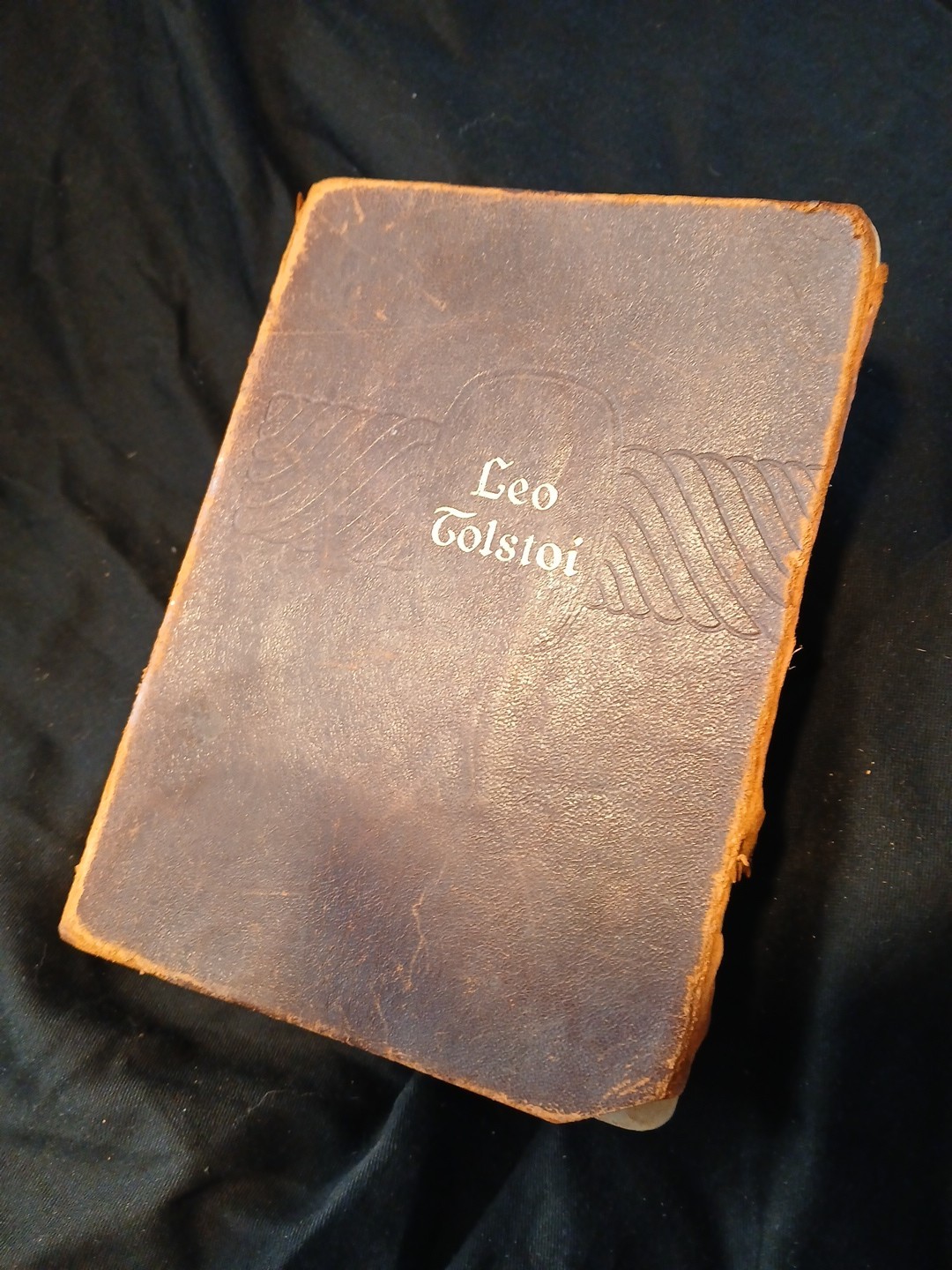 Antique The Works of Leo Tolstoi Leather Bound Book Collectible Fair Condition