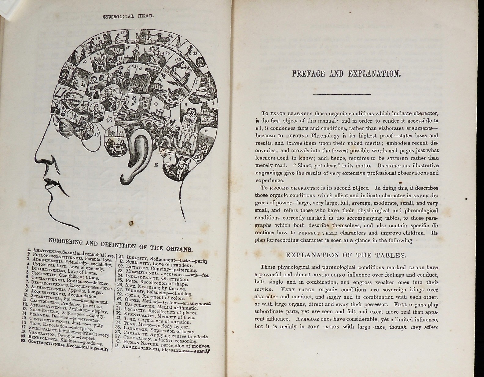 1857 Self Instructor Phrenology Physiology ~ Signed OS Fowler ~ Medical Quackery