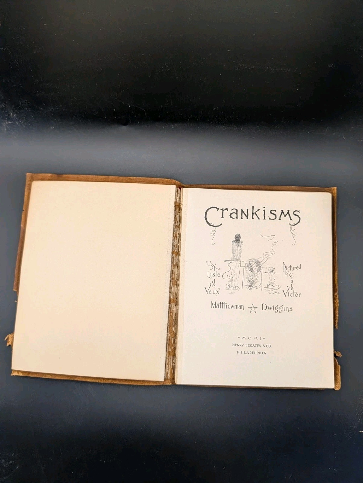 Antique Soft Leather Bound „Crankisms “ by Lisle de Vaux Matthewman 1901